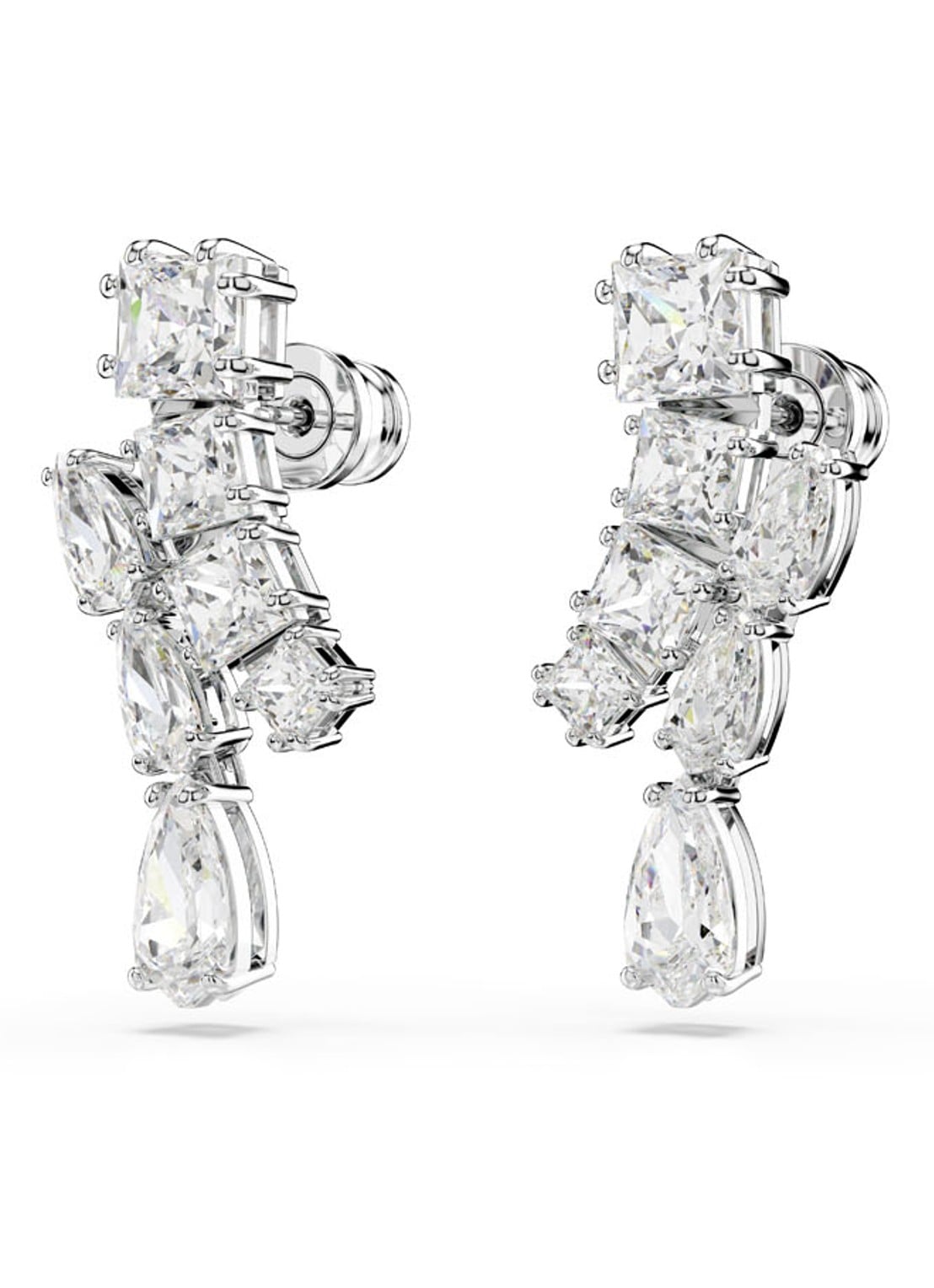 Swarovski Matrix oorstekers met zirkonia - detail 2 zilver
