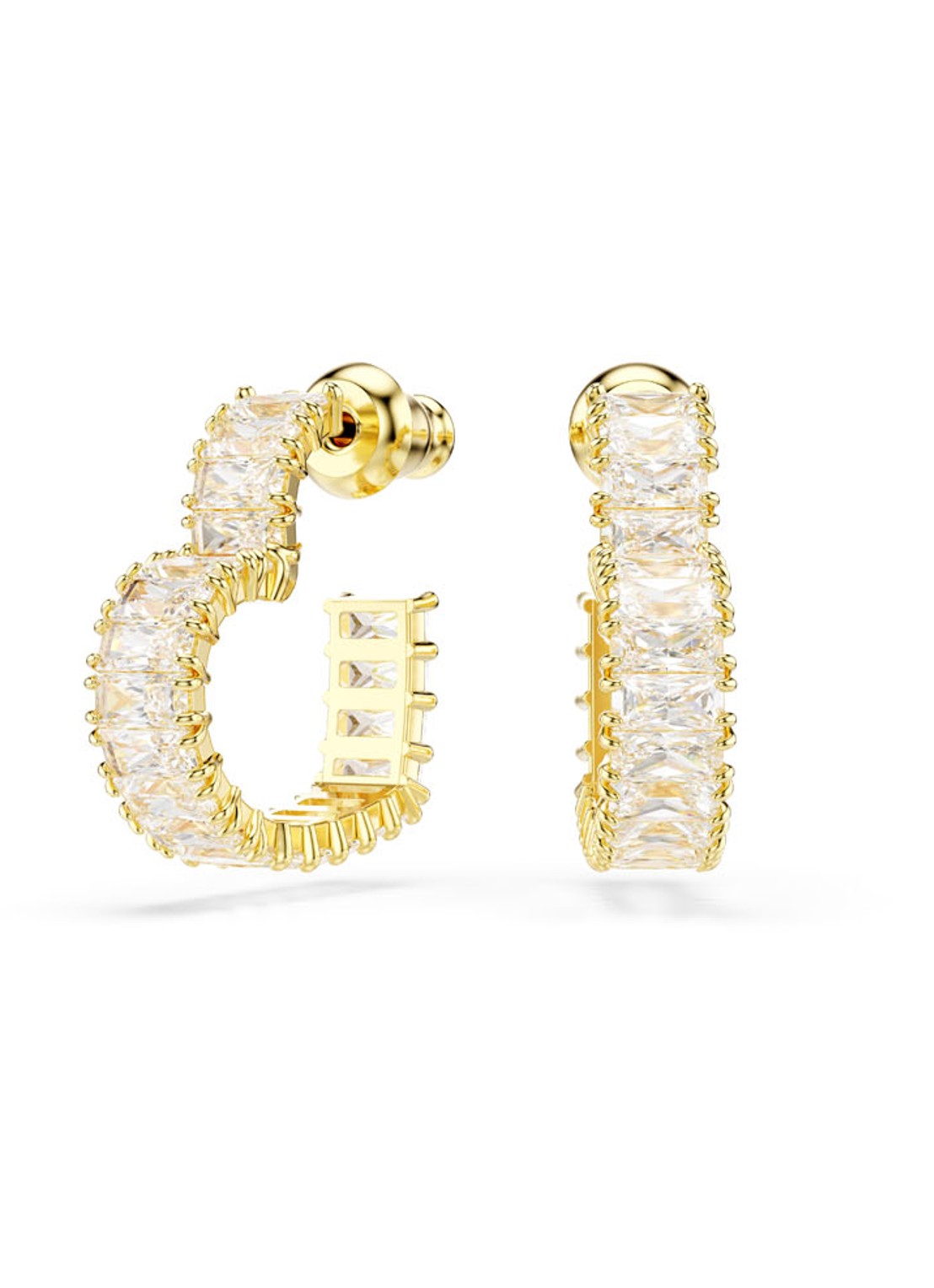 Swarovski Matrix oorstekers verguld - voorkant 4 goud