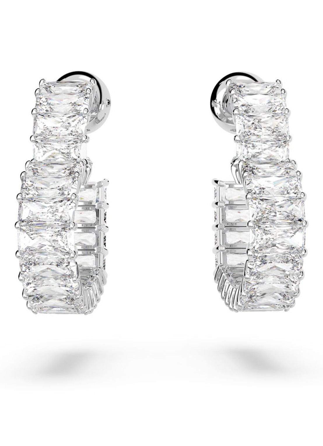 Swarovski MATRIX PE HOOP HRT S WHITE/RHS - detail 3 zilver