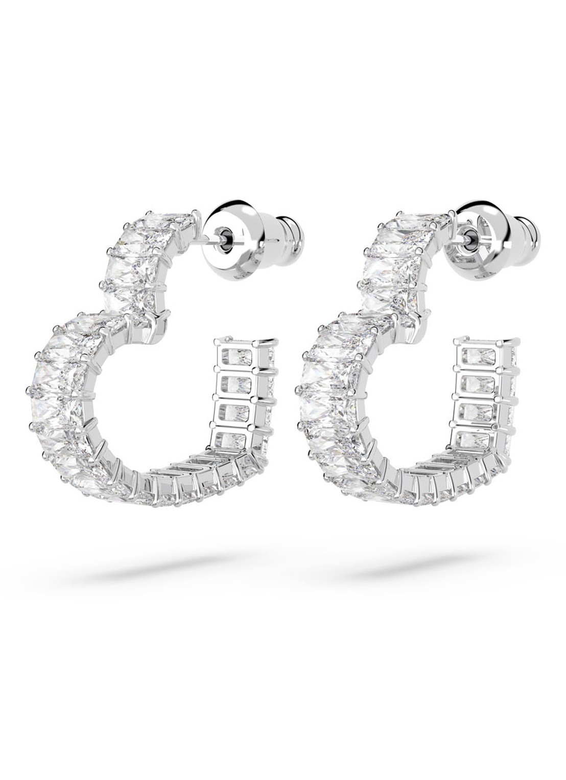 Swarovski MATRIX PE HOOP HRT S WHITE/RHS - detail 4 zilver