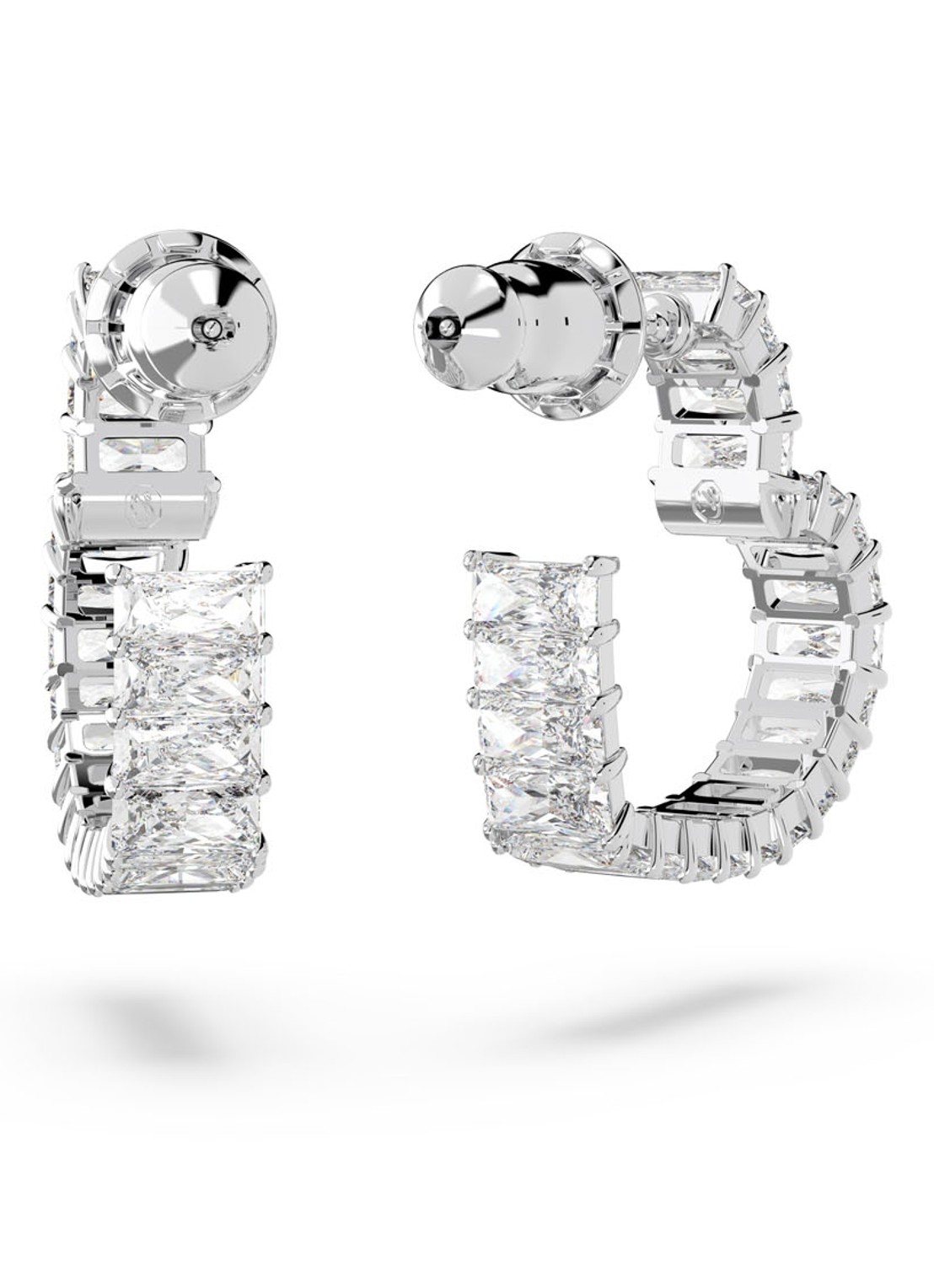 Swarovski MATRIX PE HOOP HRT S WHITE/RHS - detail 5 zilver
