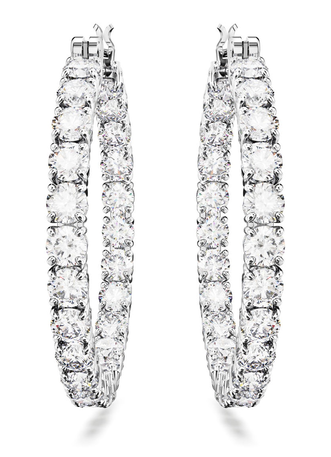 Swarovski MATRIX PE HOOP M WHI/RHS - detail 3 zilver