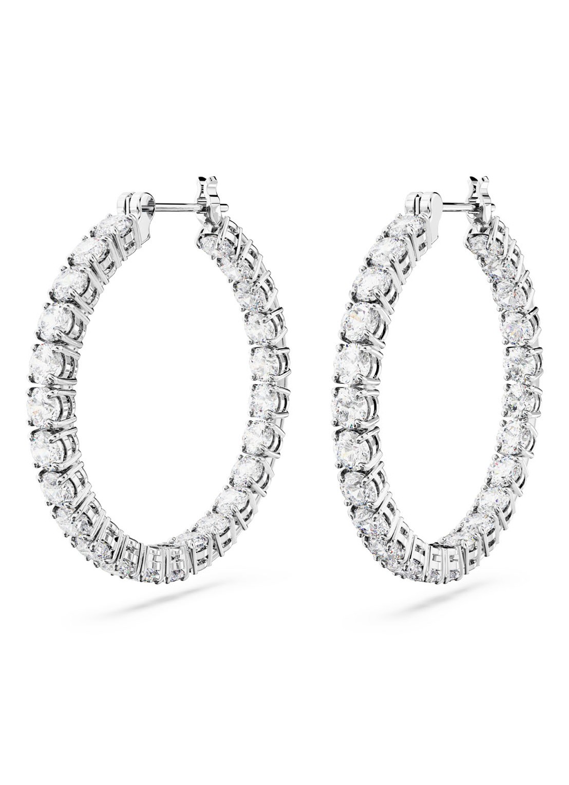 Swarovski MATRIX PE HOOP M WHI/RHS - detail 4 zilver