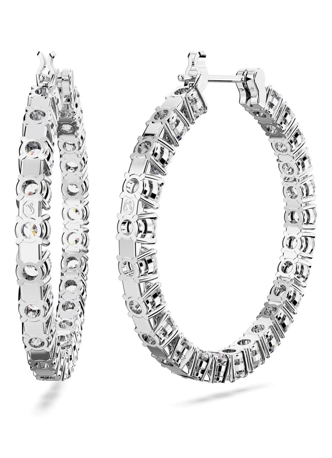 Swarovski MATRIX PE HOOP M WHI/RHS - detail 5 zilver