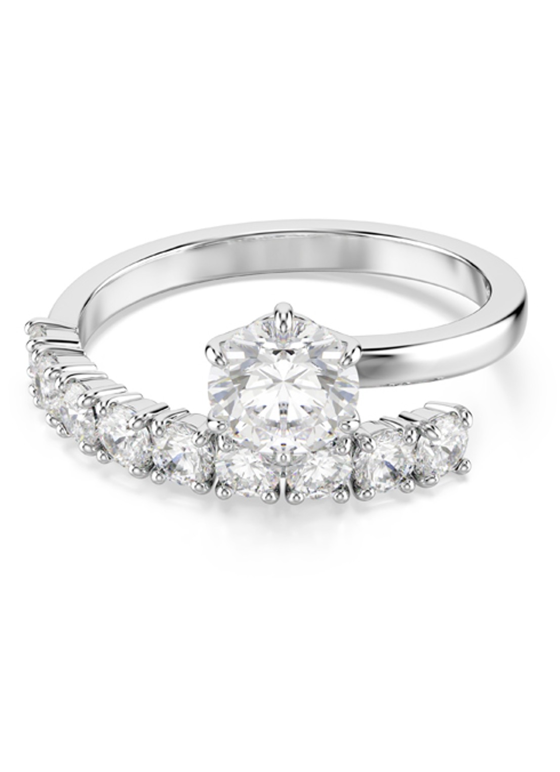 Swarovski Matrix ring met kristal 50 - voorkant 4 zilver