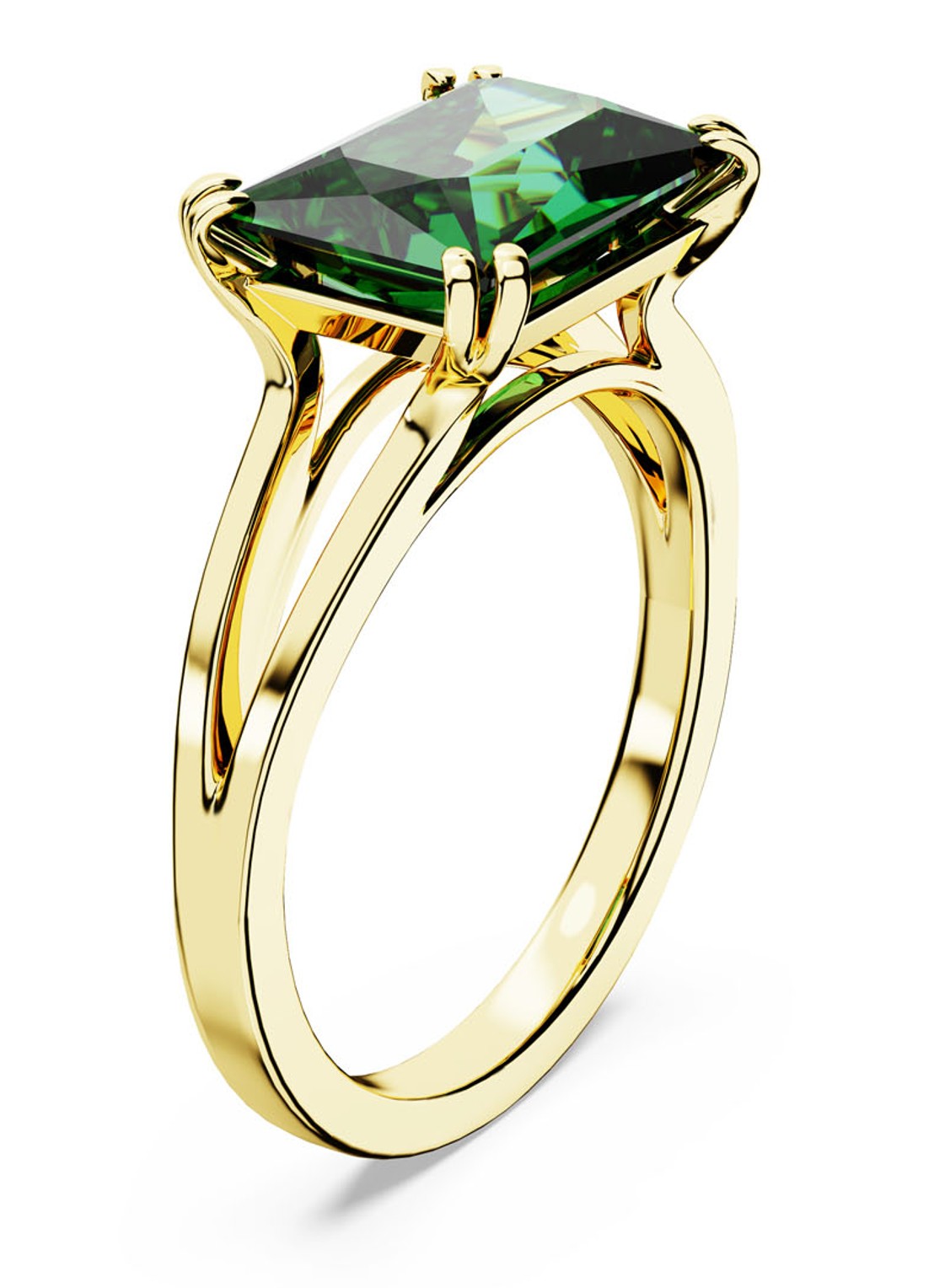 Swarovski Matrix ring verguld 52 - voorkant 4 groen