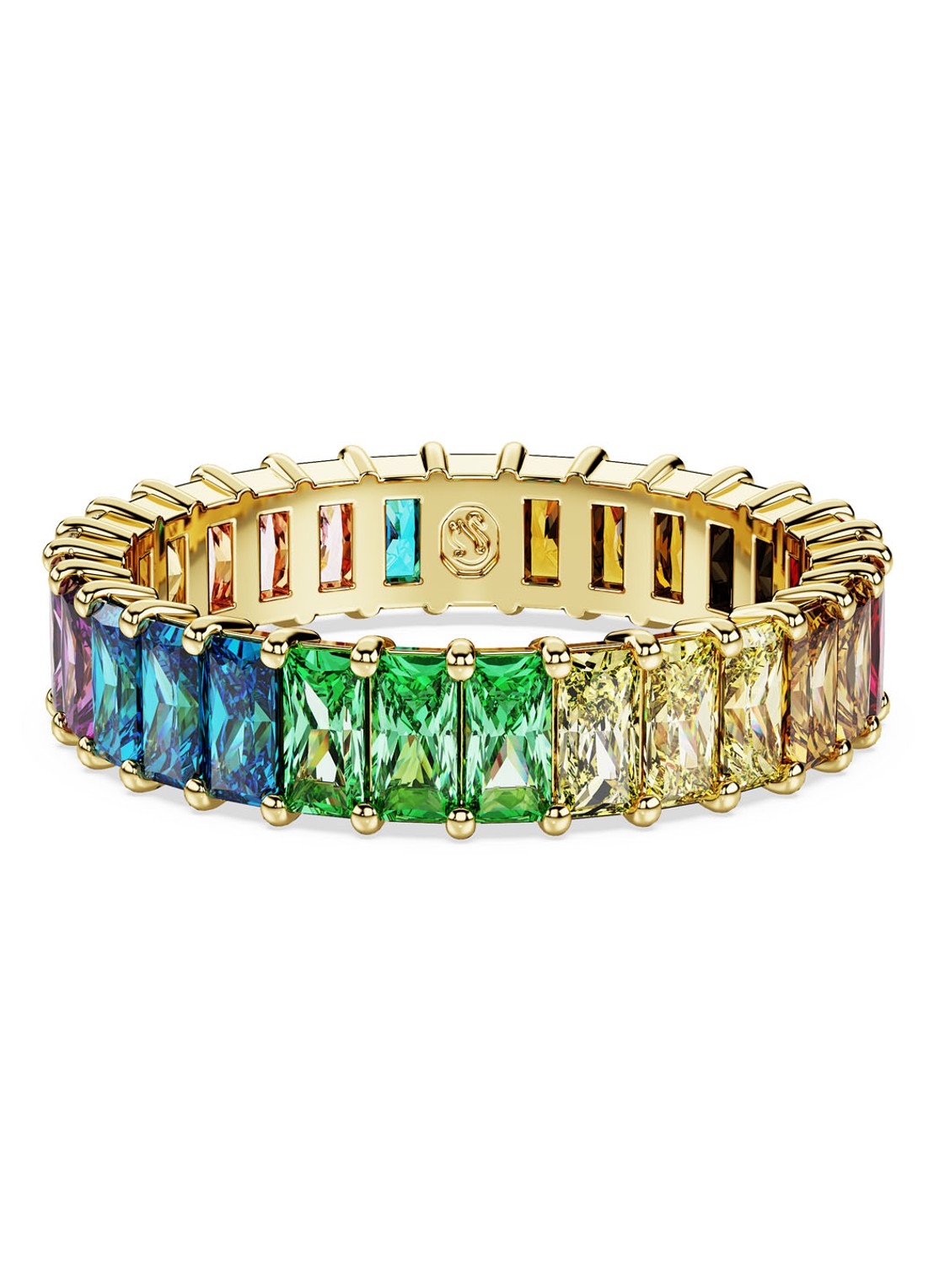 Swarovski Matrix ring verguld 52 - voorkant 2 goud