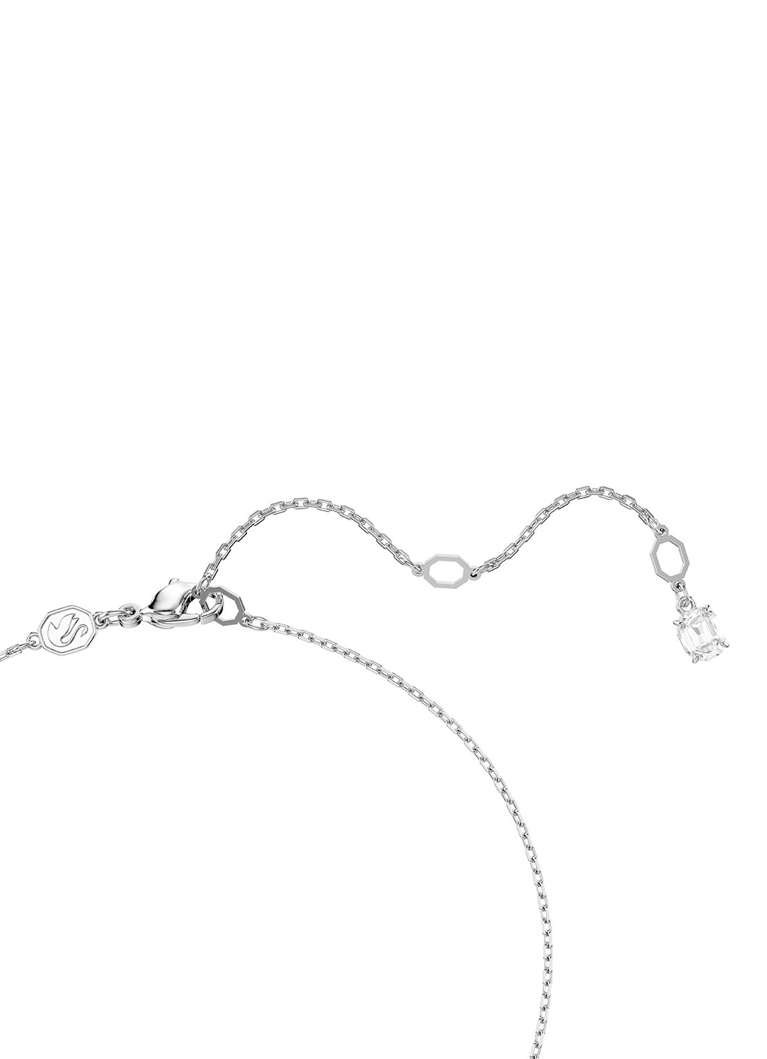 Swarovski Matrix set van ketting en oorknopjes met kristal - detail 3 zilver
