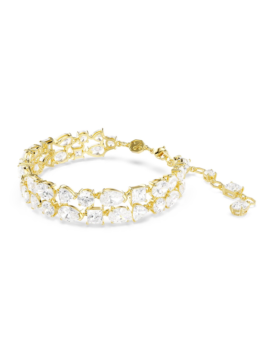 Swarovski Mesmera armband met kristal M - detail 2 geelgoud