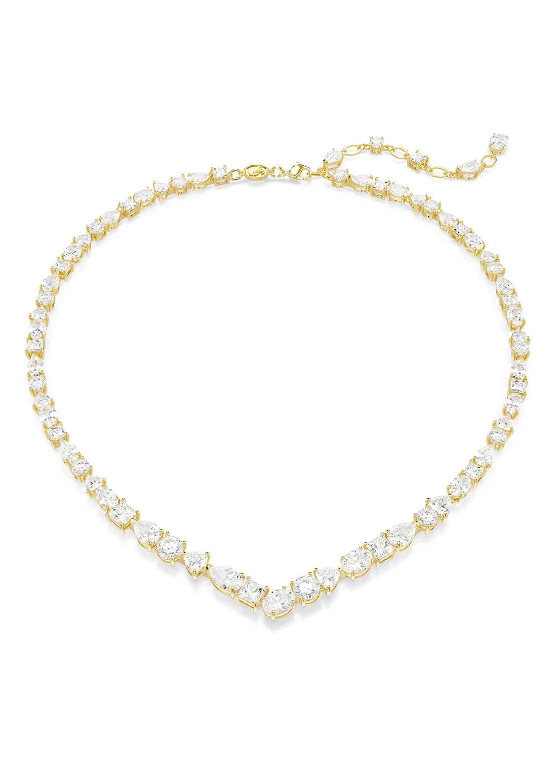 Swarovski Mesmera ketting met kristal - voorkant goud