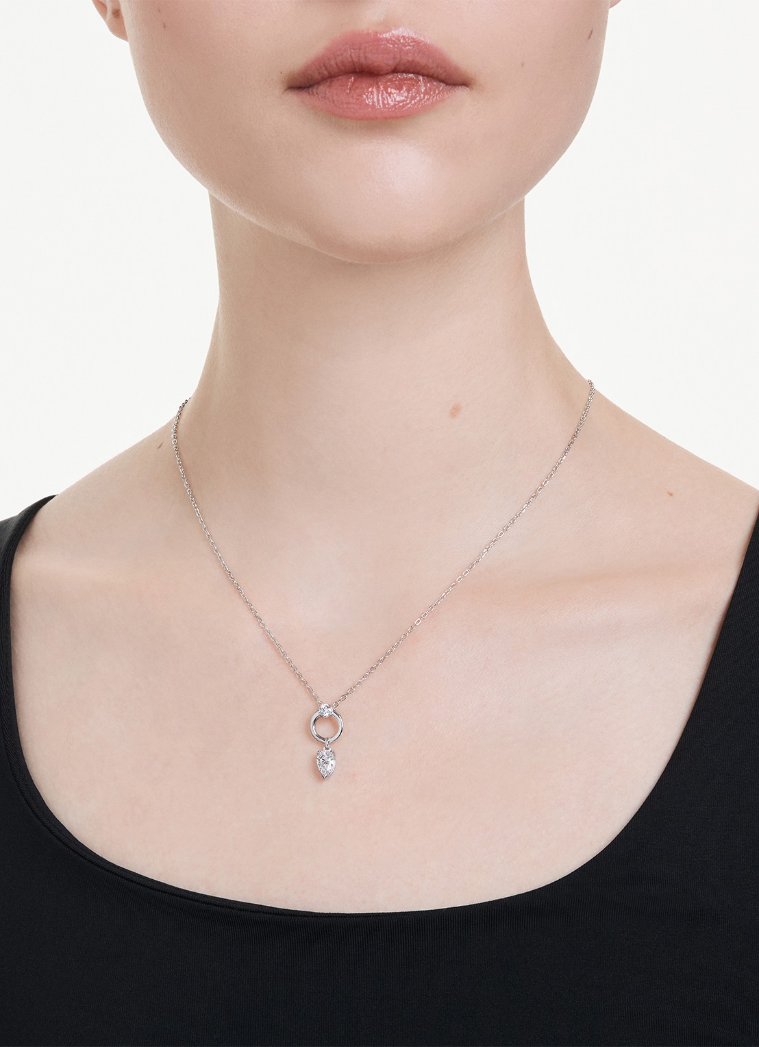 Swarovski Mesmera ketting met zirkonia - voorkant 2 zilver