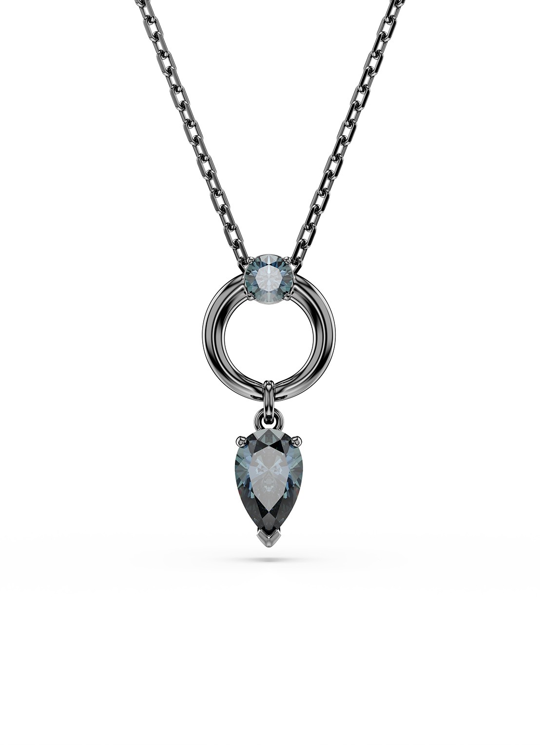 Swarovski Mesmera ketting met zirkonia - voorkant zilver