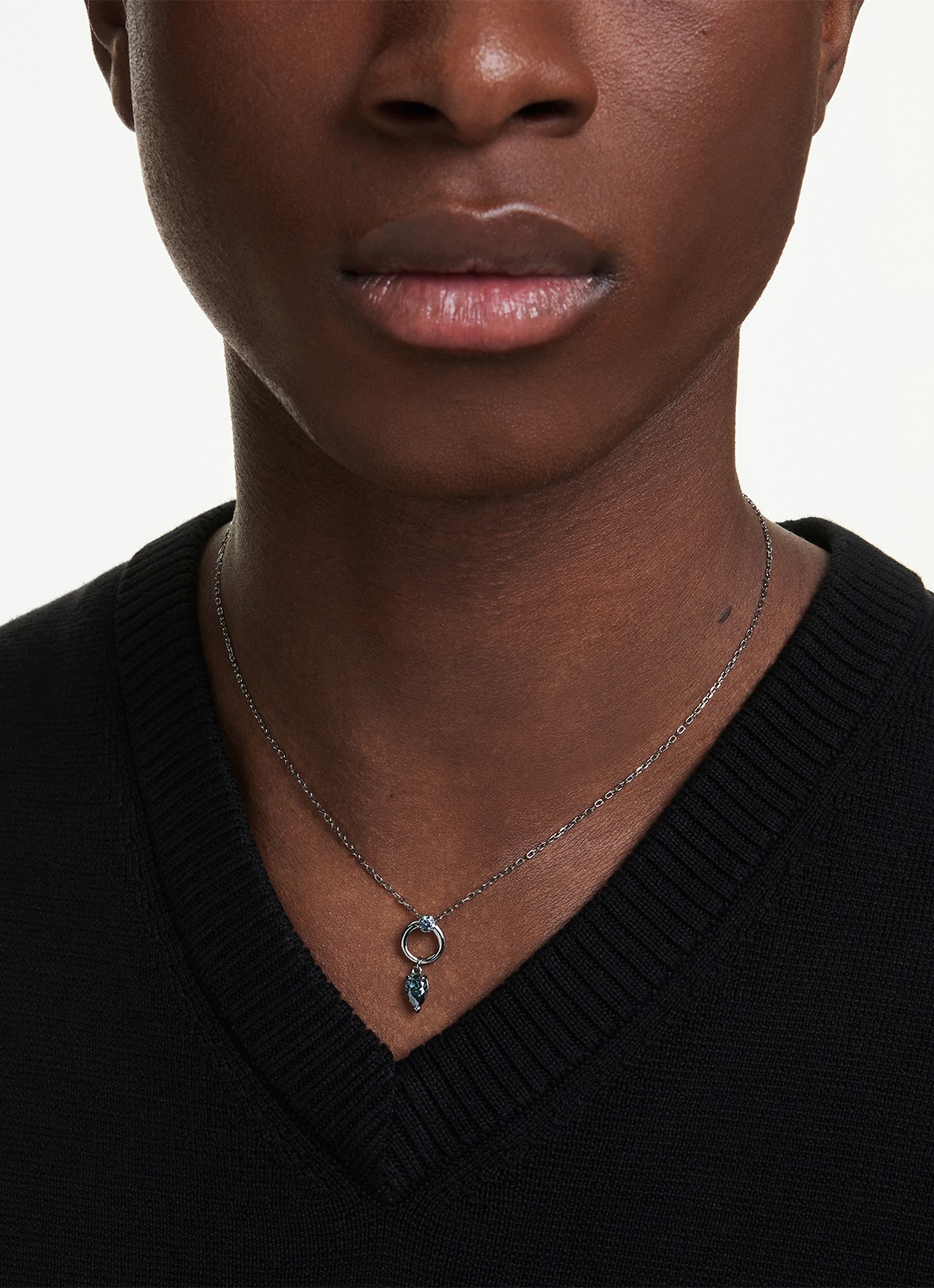 Swarovski Mesmera ketting met zirkonia - voorkant 2 zilver