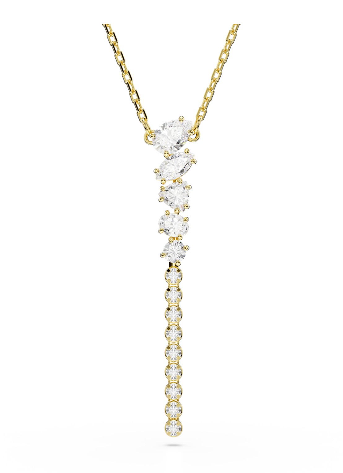 Swarovski Mesmera ketting verguld  - voorkant goud