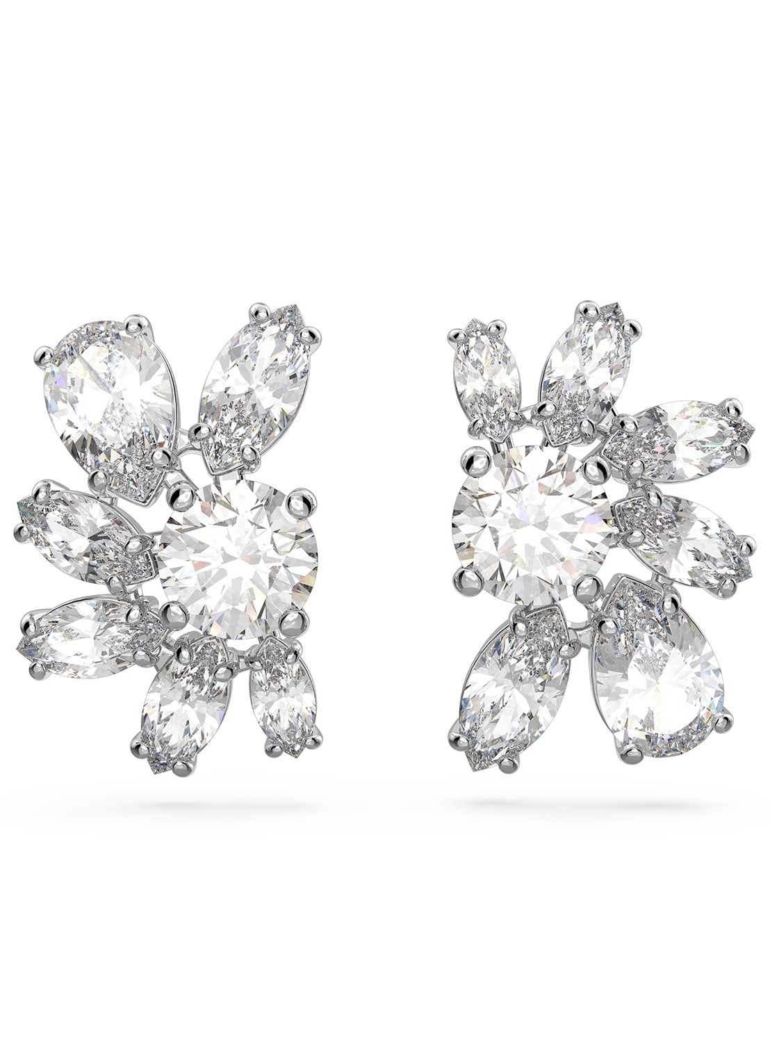 Swarovski Mesmera oorknopjes met zirkonia - voorkant zilver