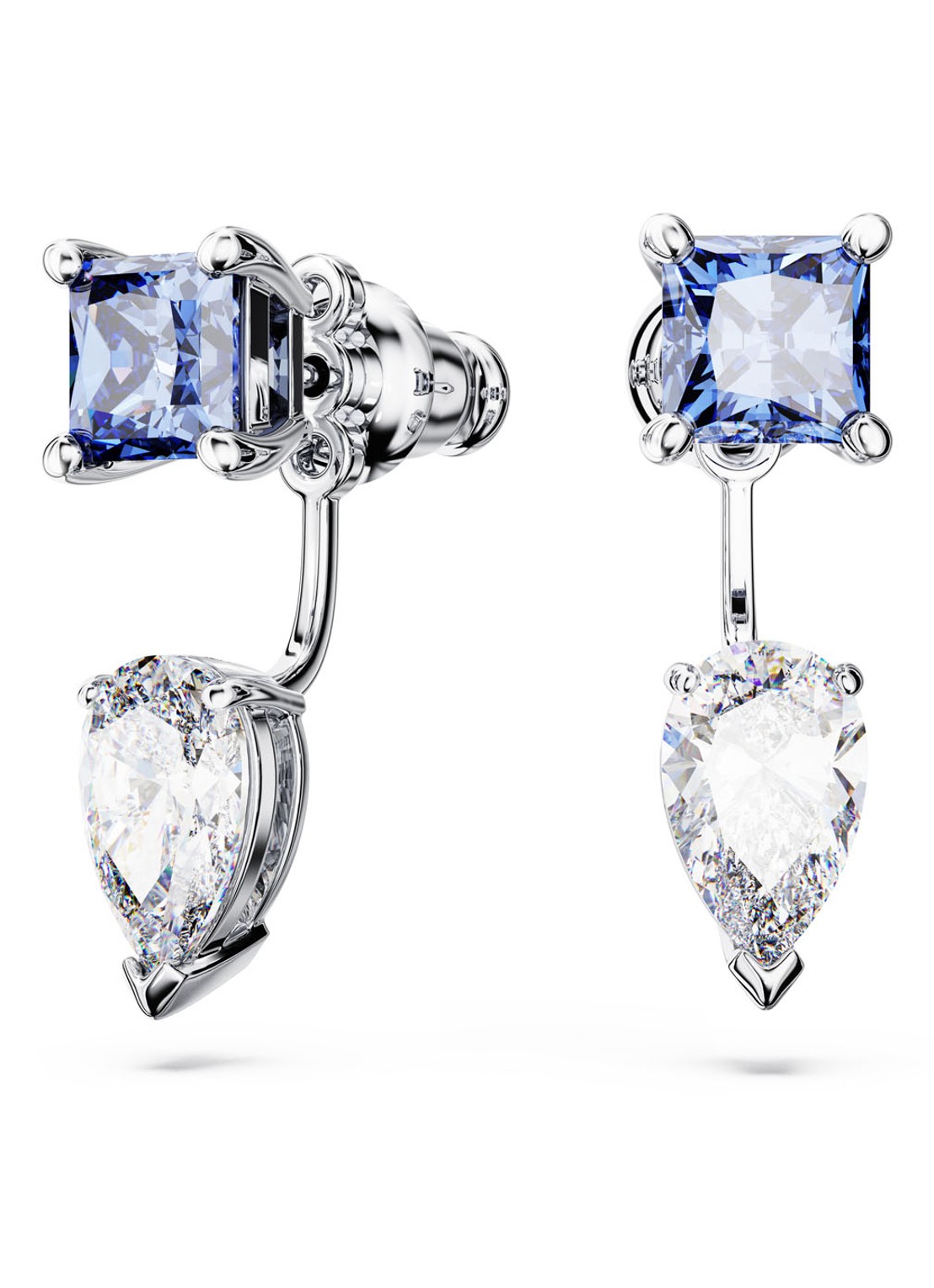 Swarovski Mesmera oorstekers met kristal - voorkant 3 zilver