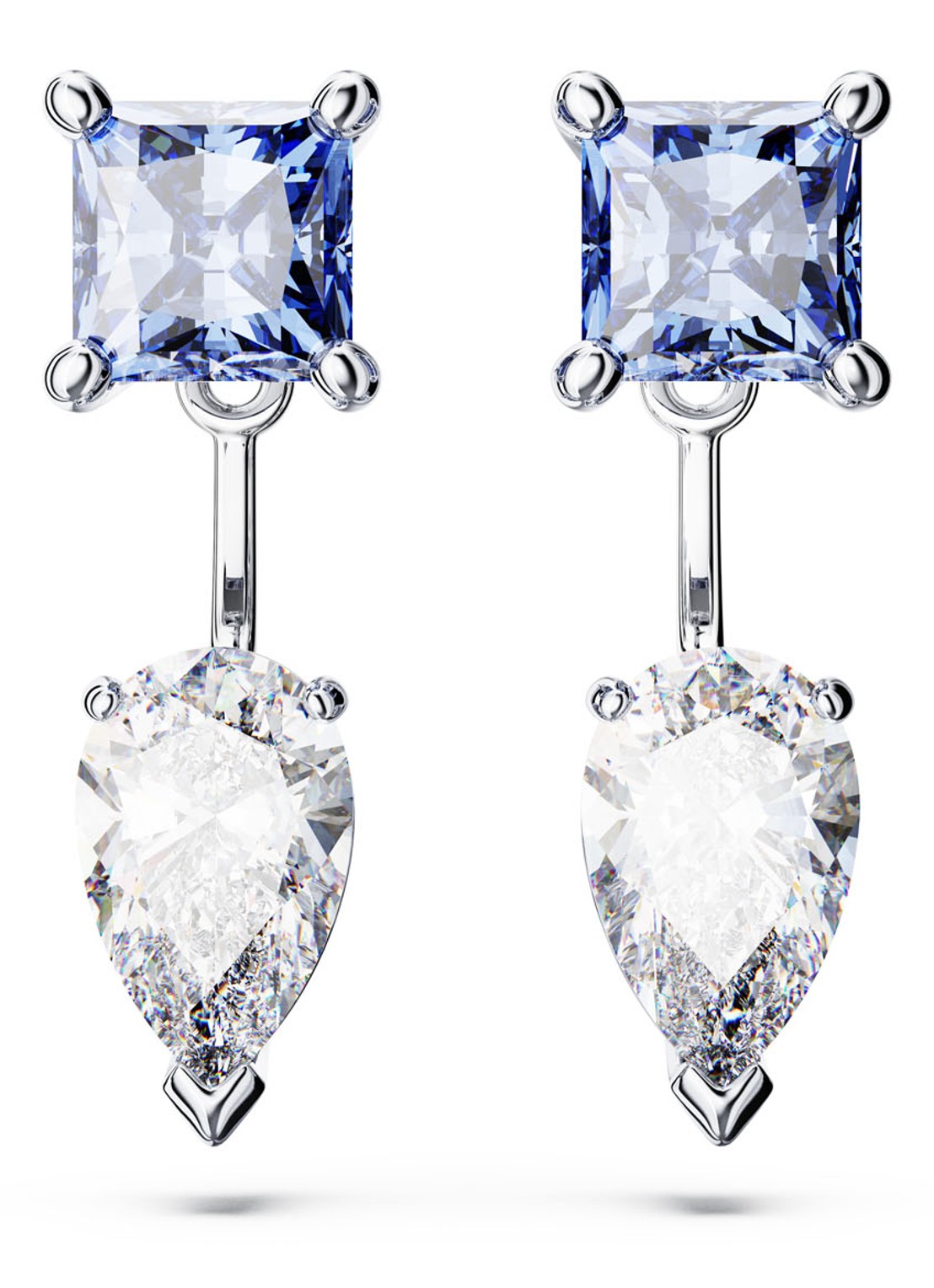 Swarovski Mesmera oorstekers met kristal - voorkant 4 zilver