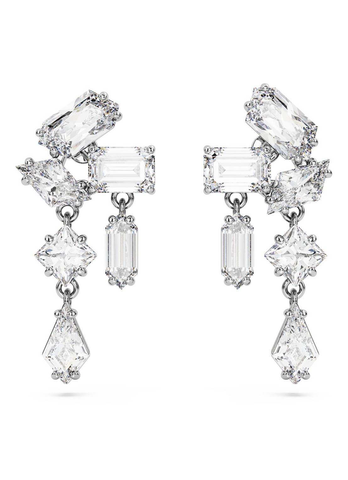 Swarovski Mesmera oorstekers met kristal - voorkant zilver