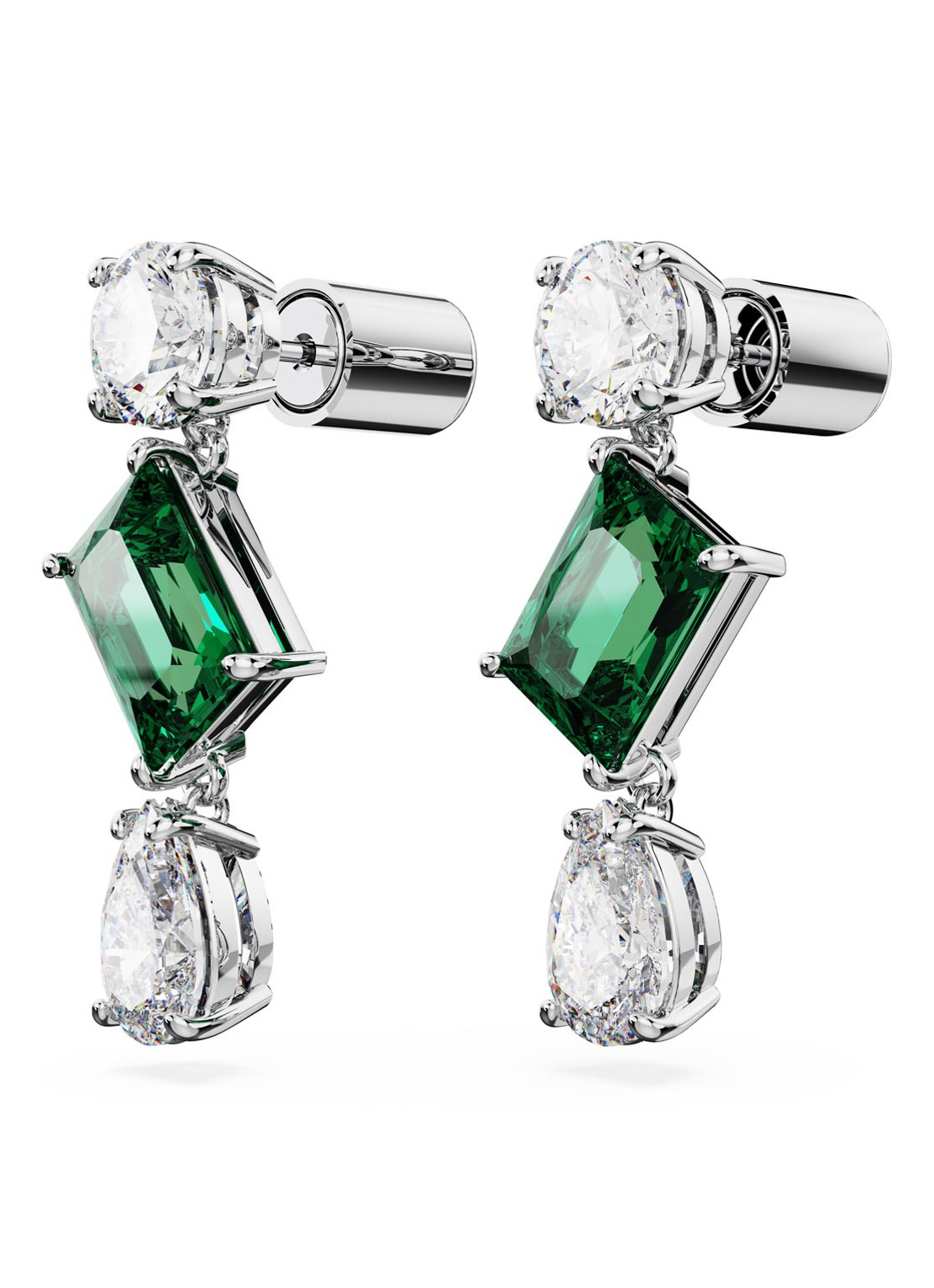 Swarovski Mesmera oorstekers met kristal - detail zilver
