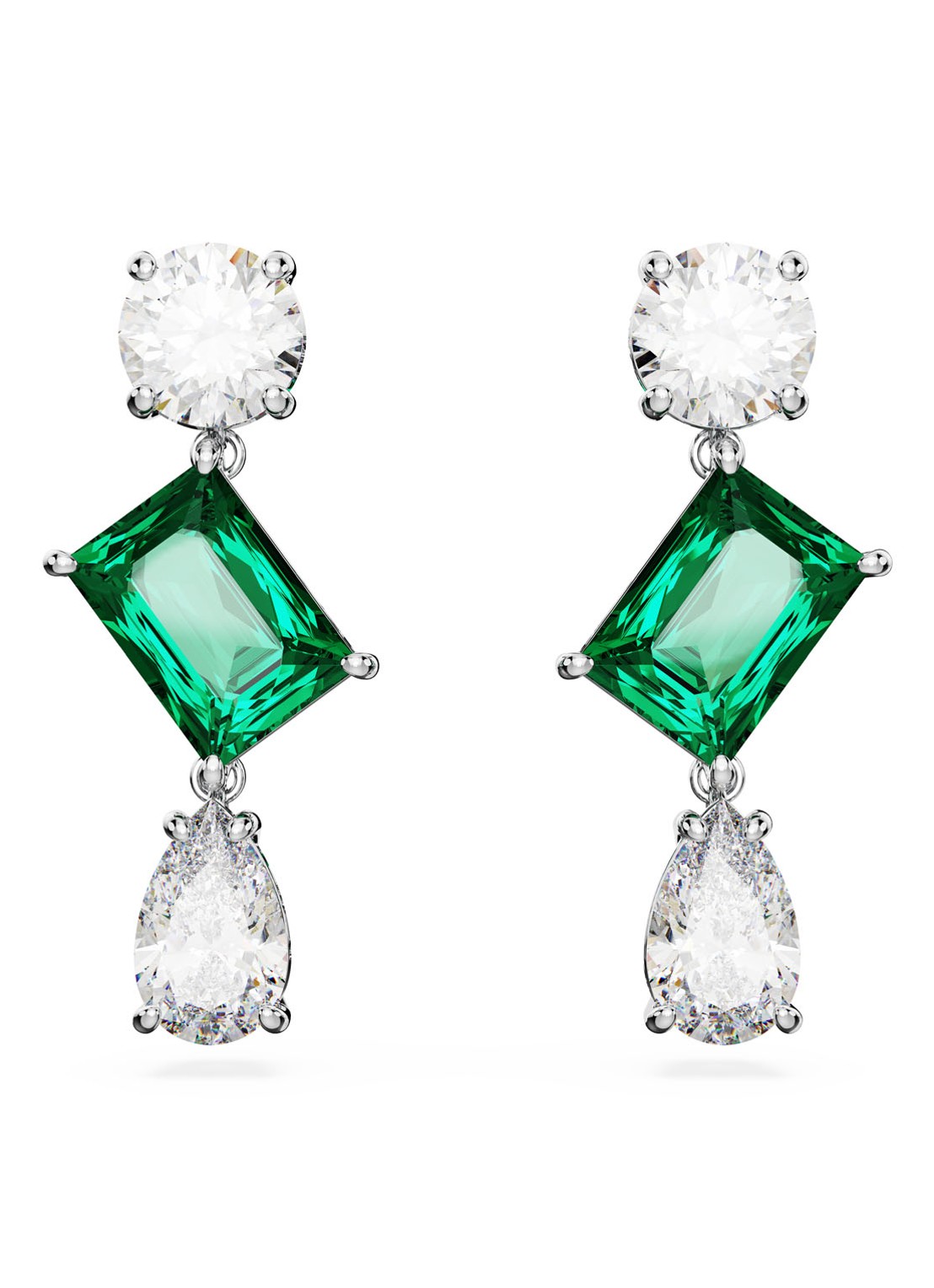 Swarovski Mesmera oorstekers met kristal - voorkant 3 zilver