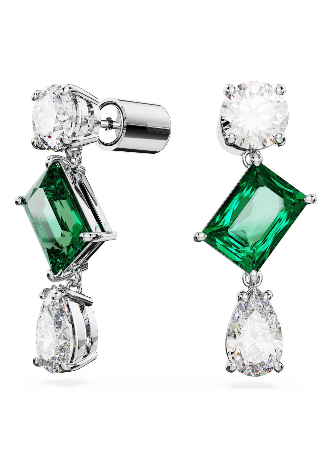 Swarovski Mesmera oorstekers met kristal - voorkant 4 zilver