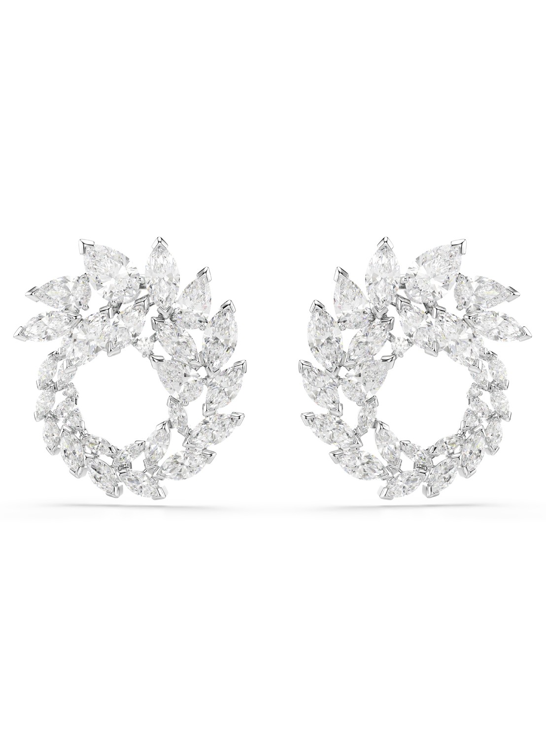 Swarovski Mesmera oorstekers met kristal - voorkant zilver