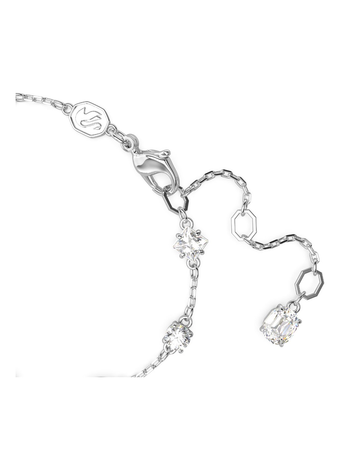 Swarovski Mesmera schakelarmband met kristal - detail zilver