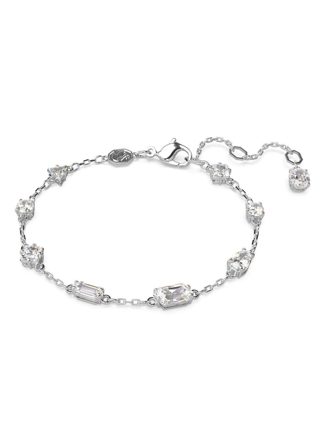 Swarovski Mesmera schakelarmband met kristal - voorkant 3 zilver
