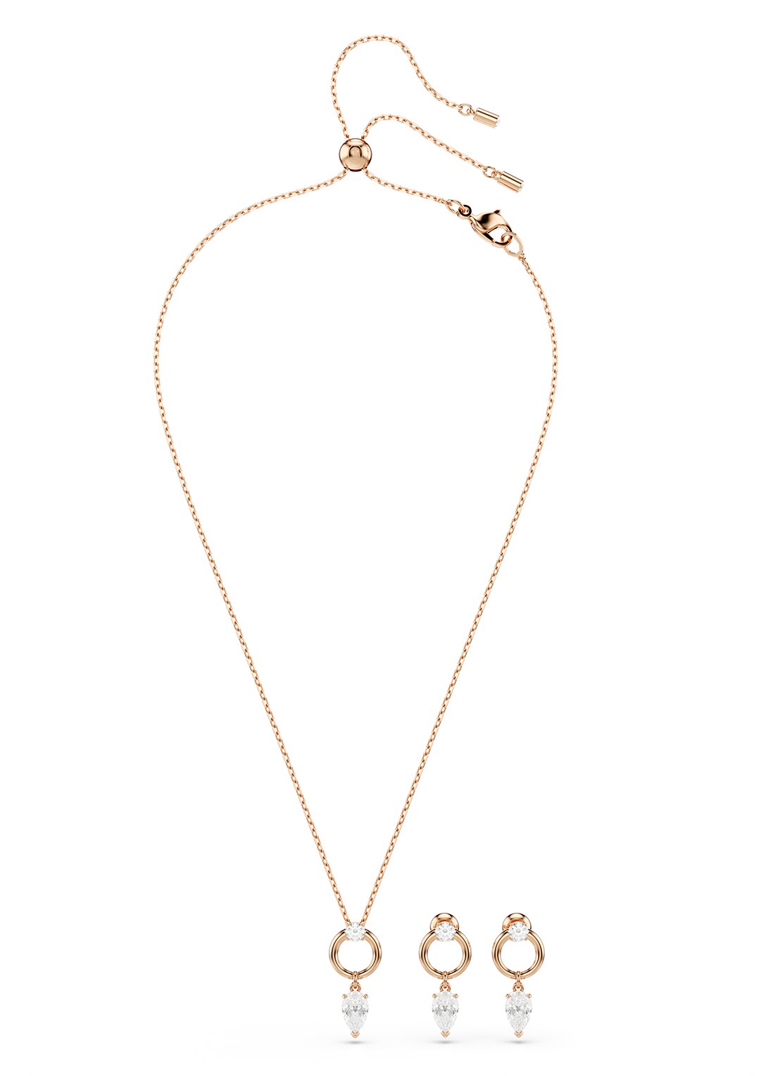 Swarovski Mesmera set van ketting en oorstekers met zirkonia - detail 2 roségoud