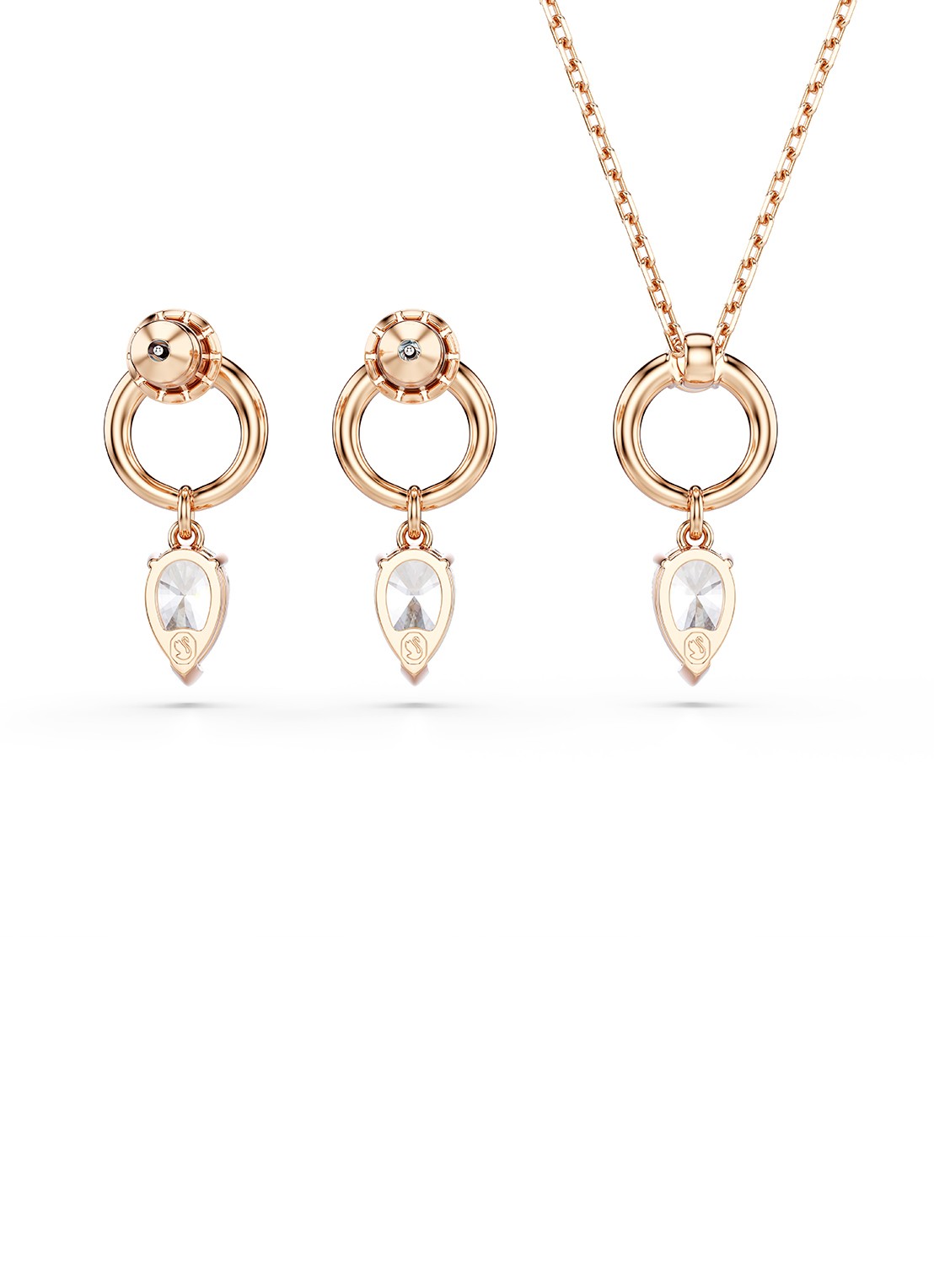 Swarovski Mesmera set van ketting en oorstekers met zirkonia - detail 4 roségoud