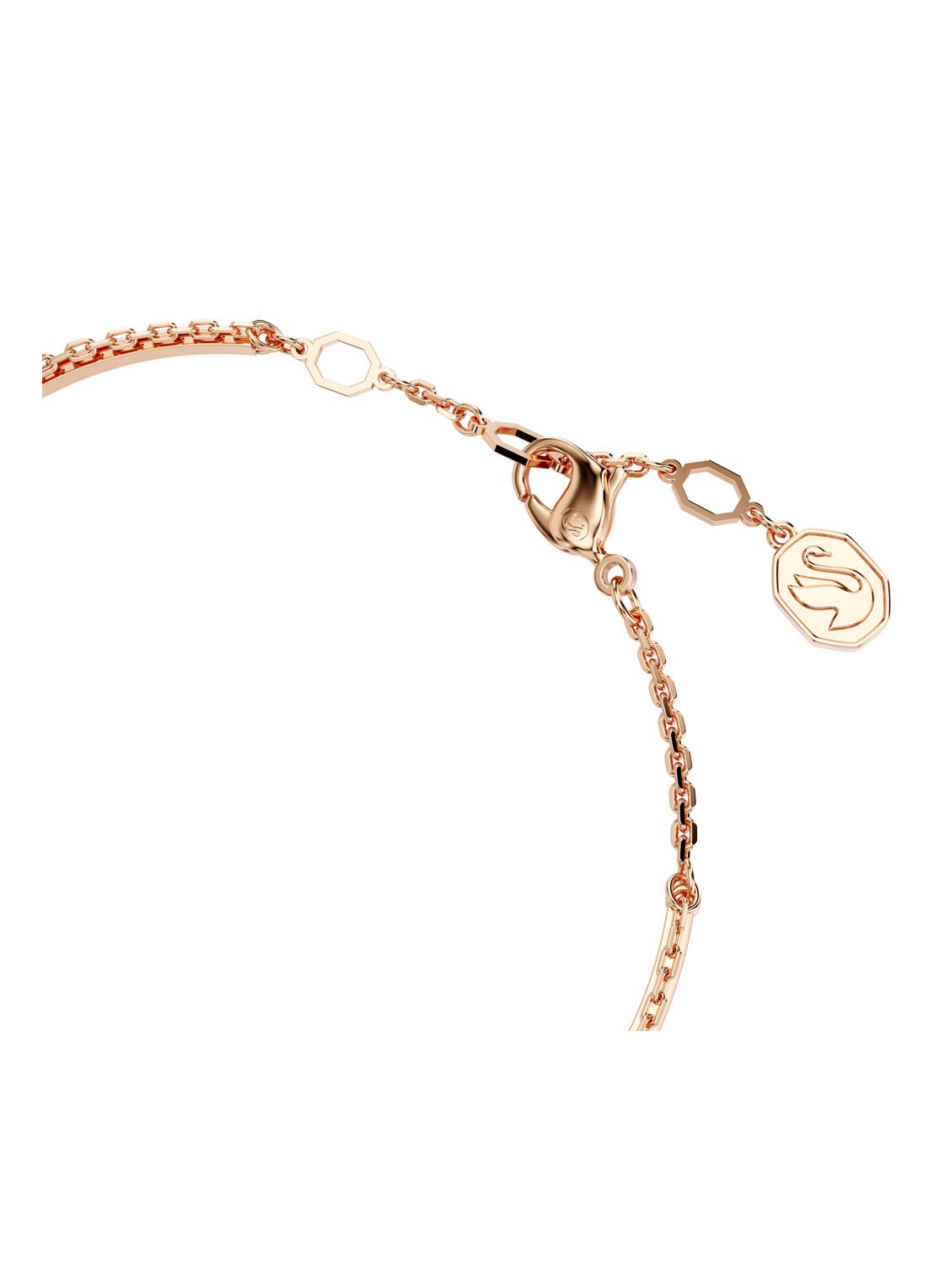 Swarovski Meteora bangle met kristal M - detail 3 roségoud