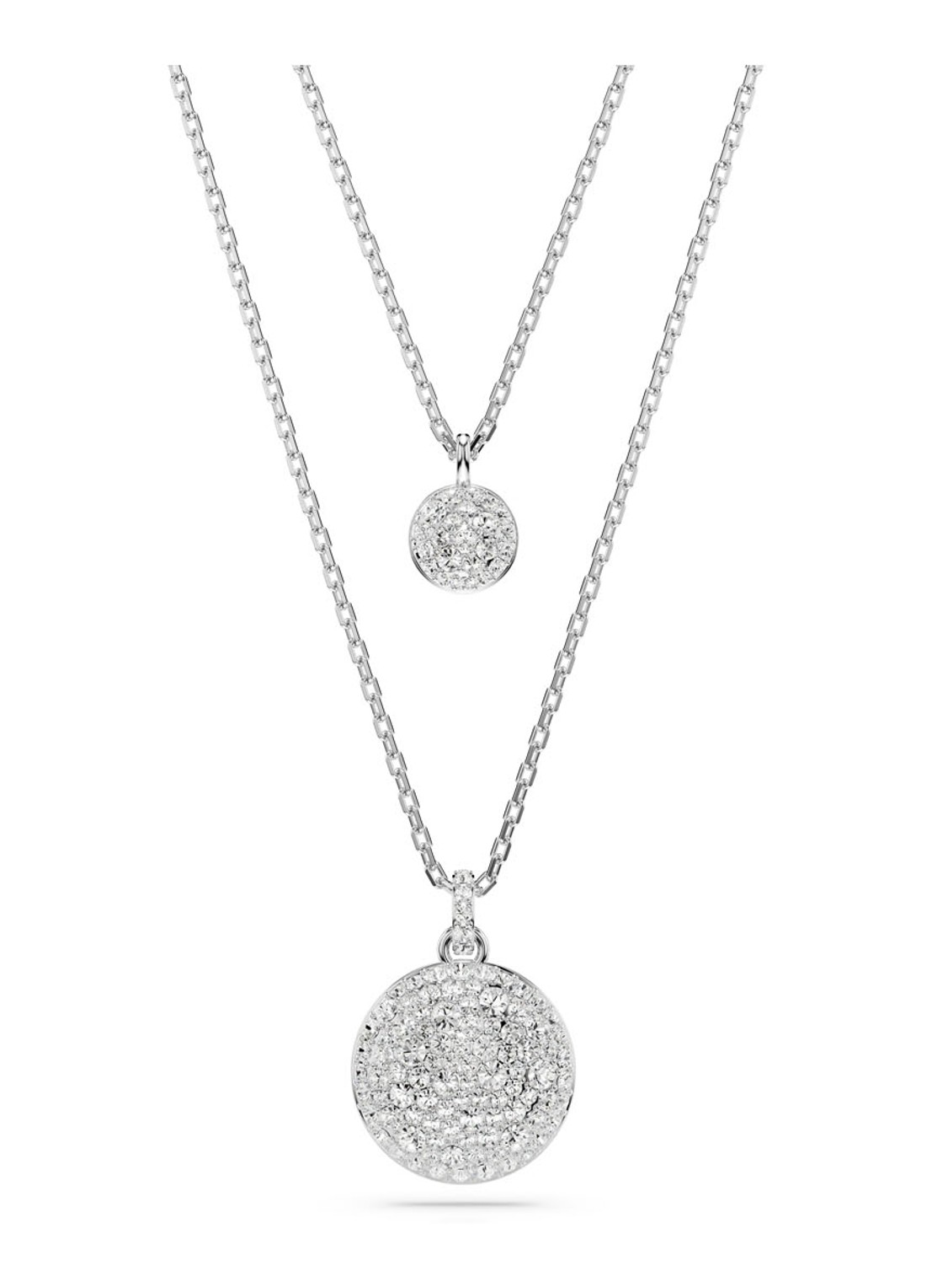 Swarovski Meteora ketting met kristal  - voorkant zilver