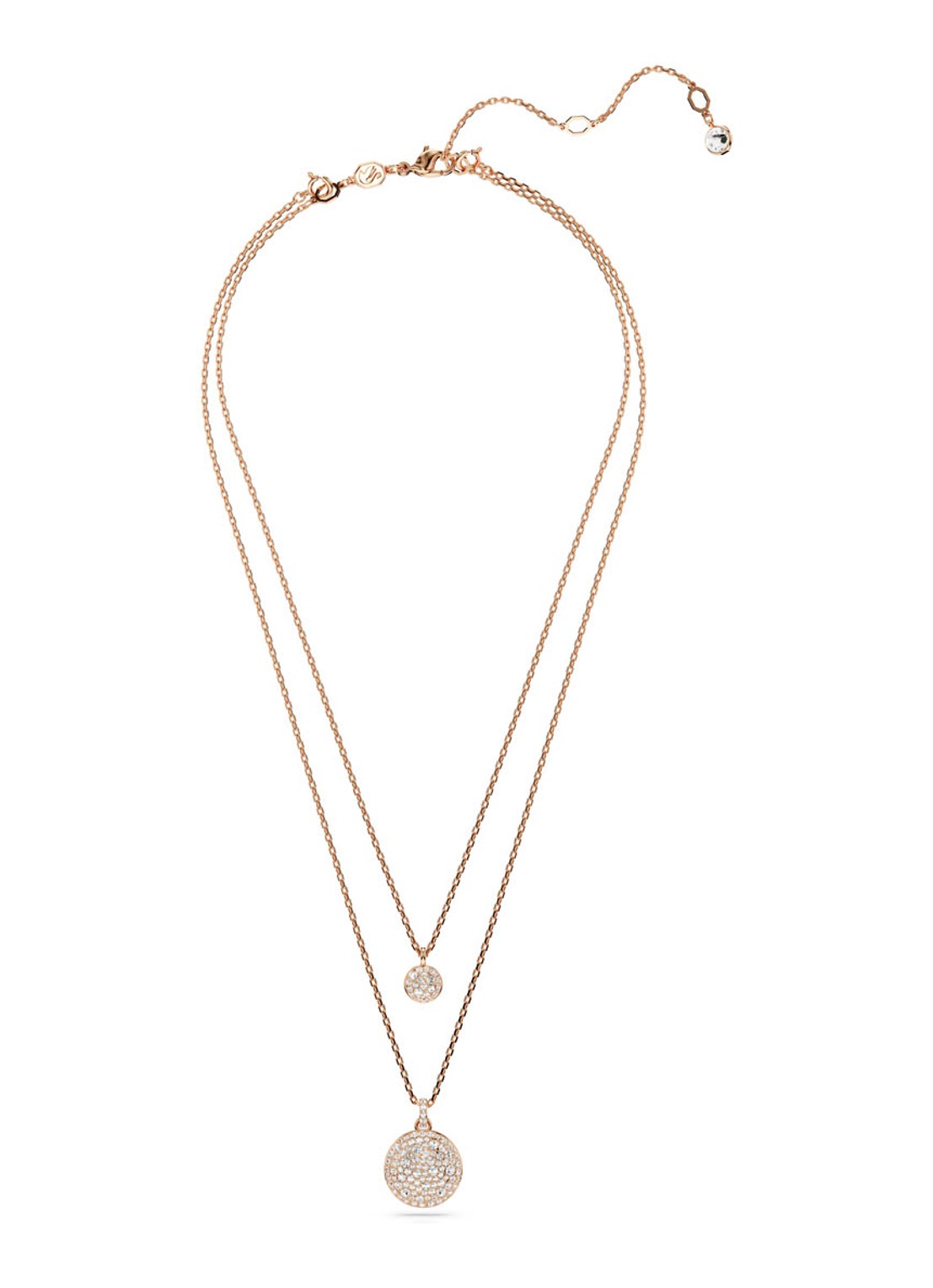 Swarovski Meteora ketting verguld  - detail 2 roségoud