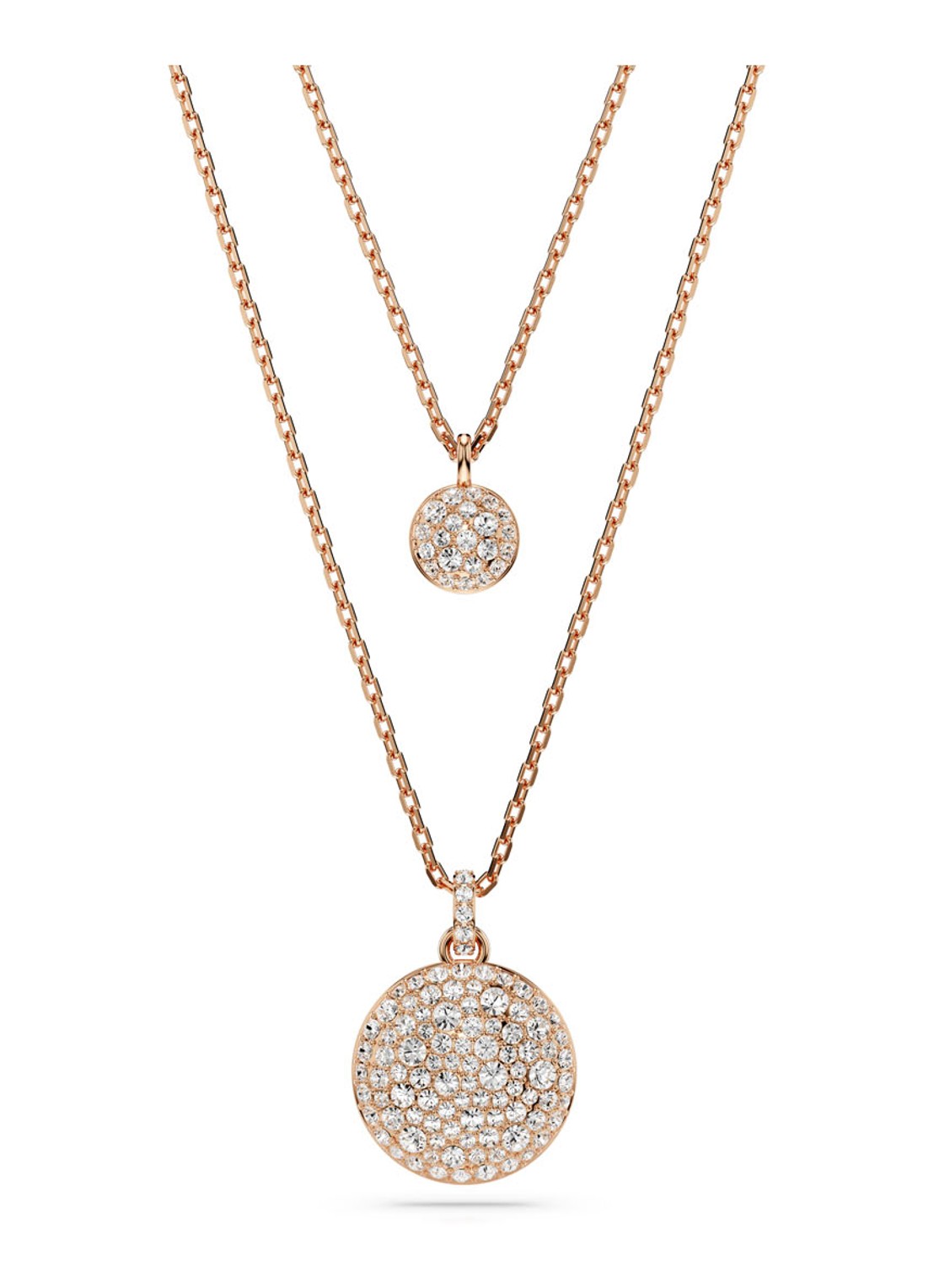 Swarovski Meteora ketting verguld  - voorkant roségoud