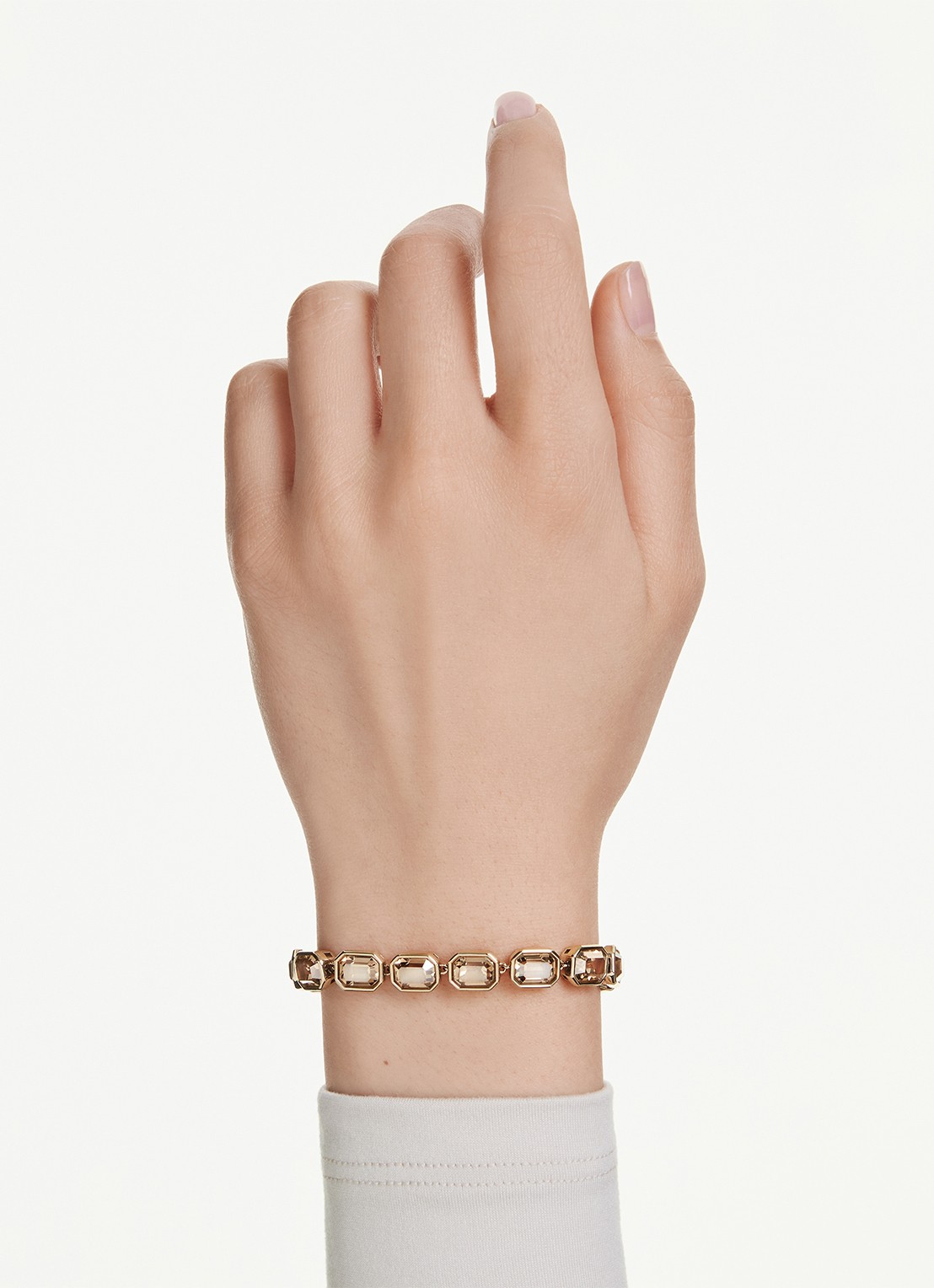Swarovski Milenia armband met kristal M - voorkant 2 goud