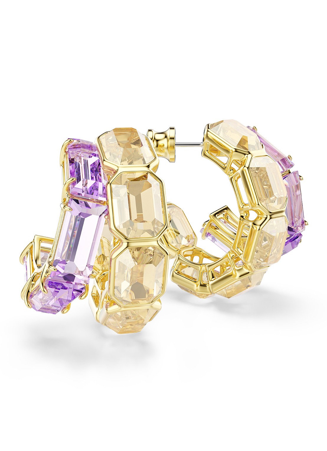 Swarovski Milennia oorringen met kristal - detail 2 goud
