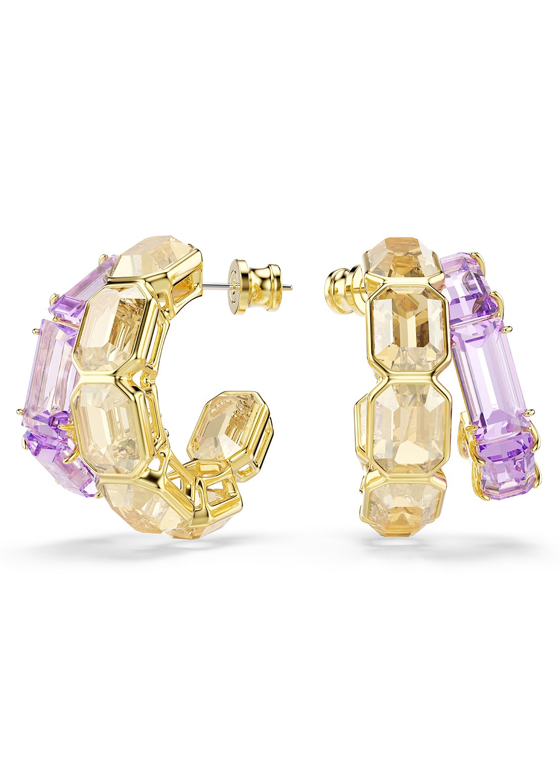 Swarovski Milennia oorringen met kristal - voorkant 4 goud