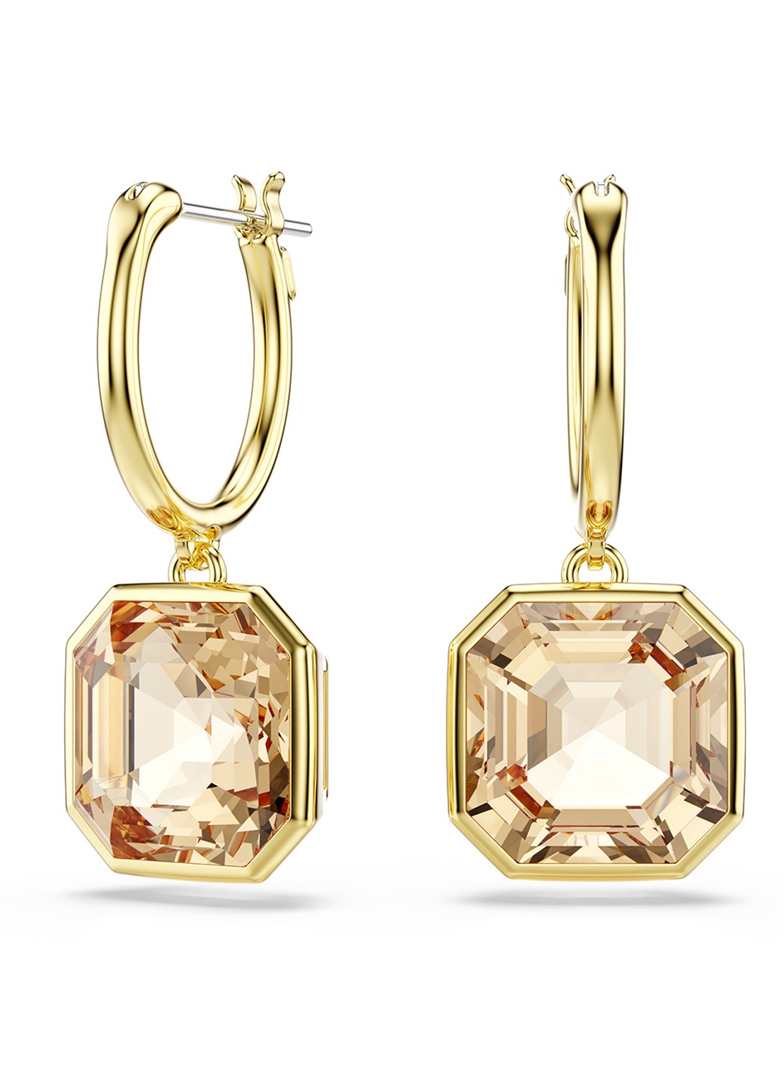 Swarovski Milennia oorringen verguld - voorkant goud