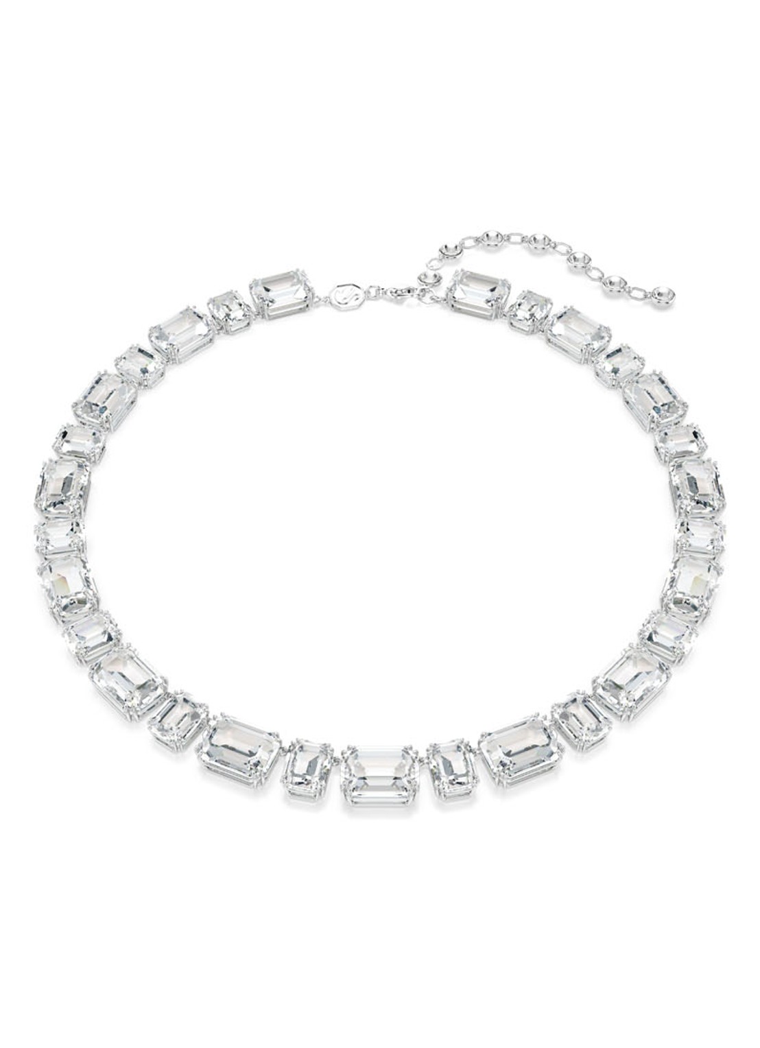 Swarovski Millenia ketting met kristal - voorkant zilver