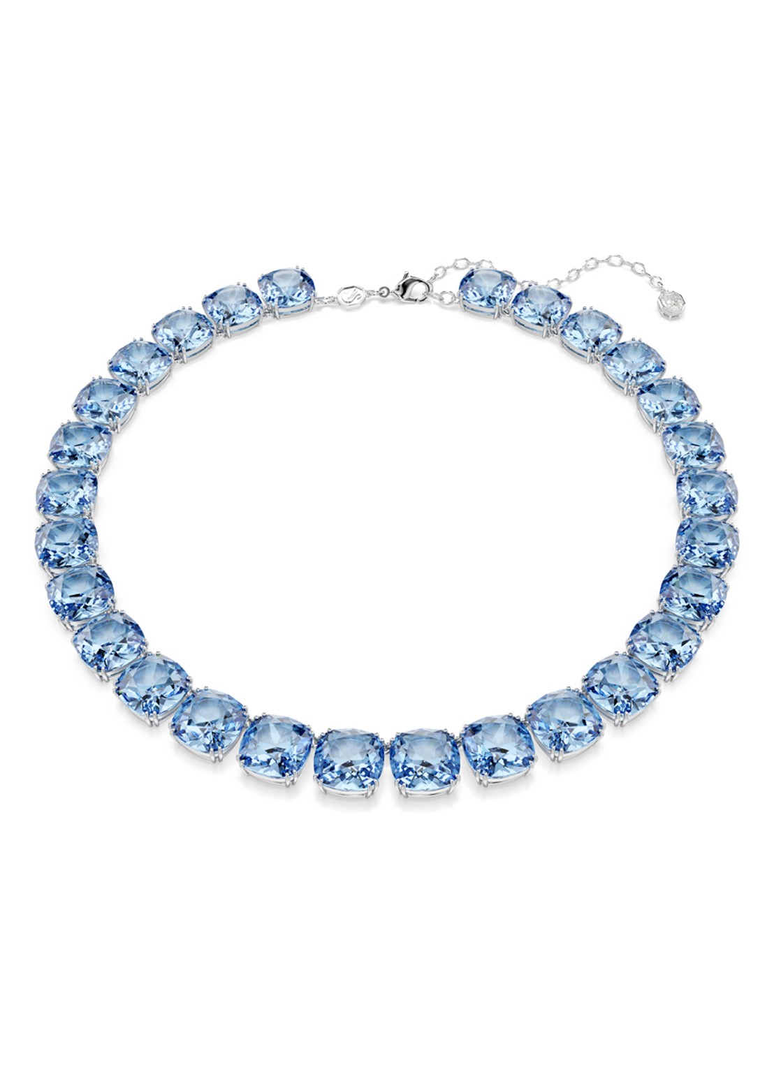 Swarovski Millenia ketting met kristal - voorkant blauw