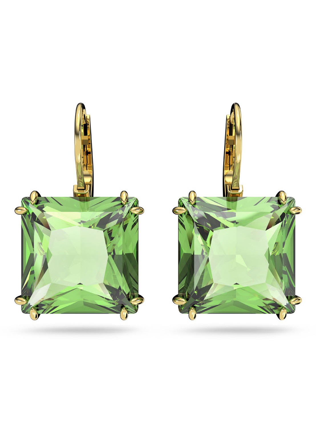Swarovski Millenia oorhangers met kristal - voorkant goud