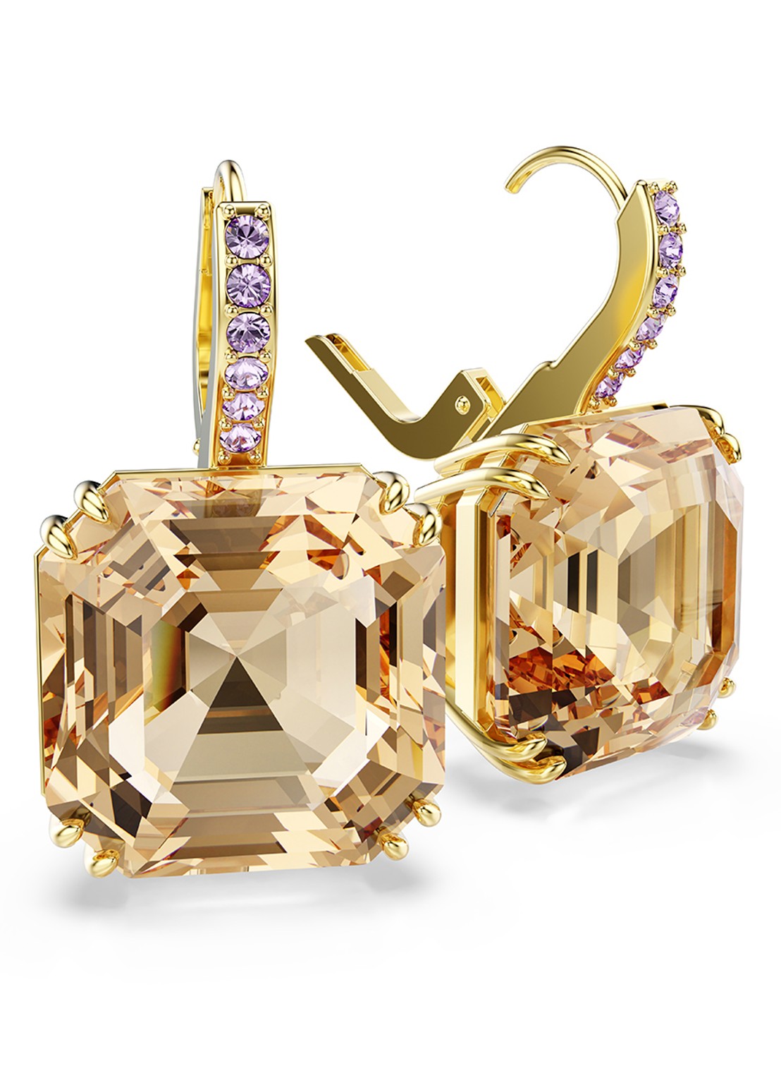 Swarovski Millenia oorhangers met kristal - detail 2 goud