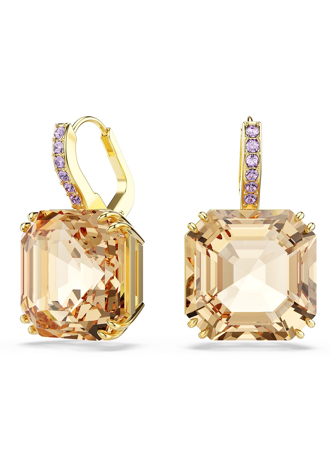Swarovski Millenia oorhangers met kristal - voorkant 4 goud