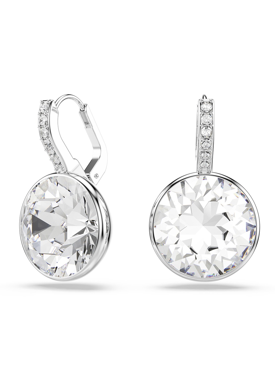 Swarovski Millenia oorhangers met kristal - voorkant 4 zilver