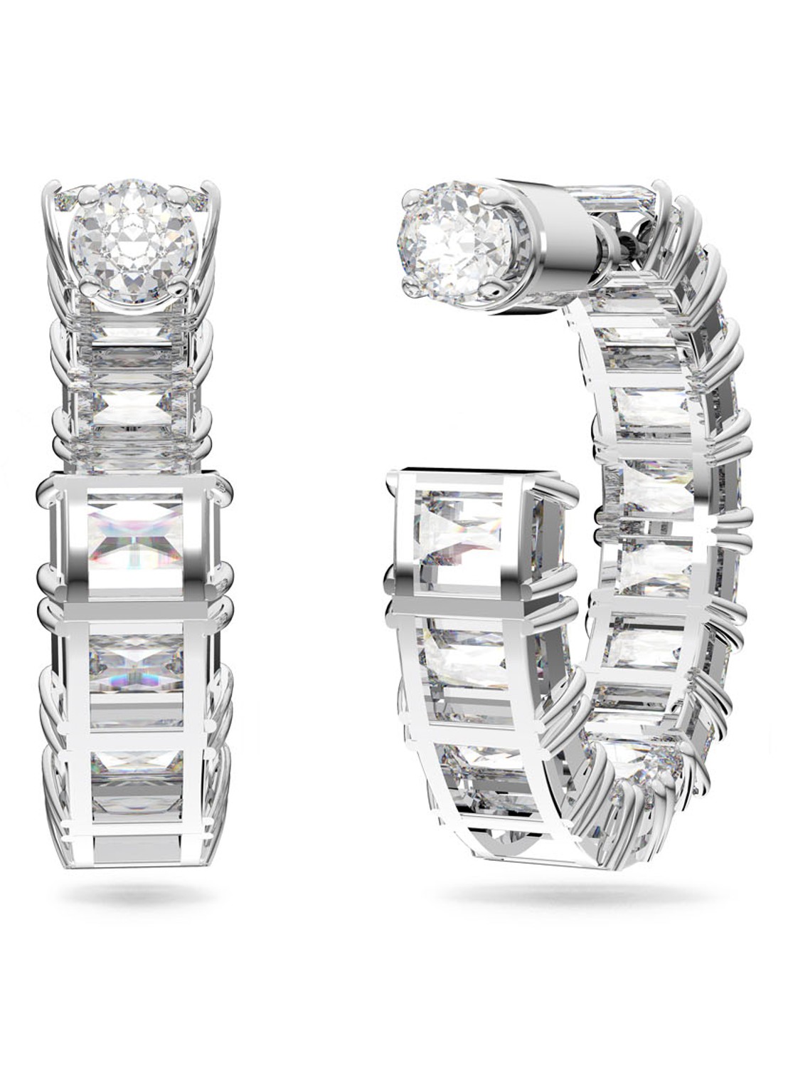 Swarovski Millenia oorringen met kristal - detail 3 zilver