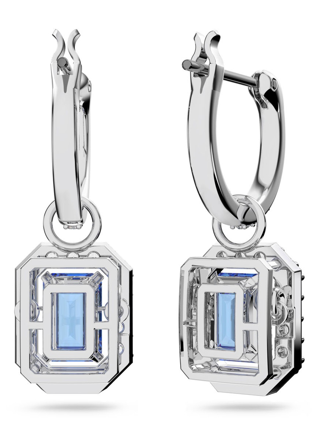 Swarovski Millenia oorringen met kristal - voorkant 2 zilver