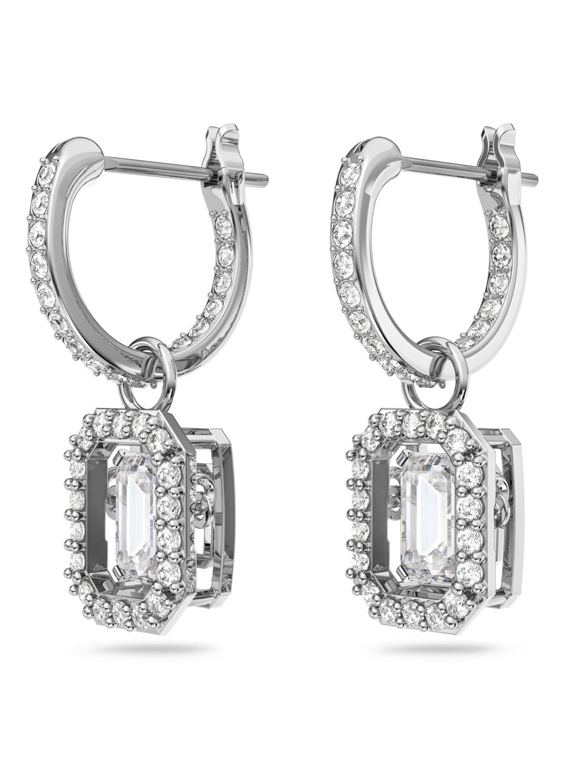 Swarovski Millenia oorringen met kristal - detail zilver