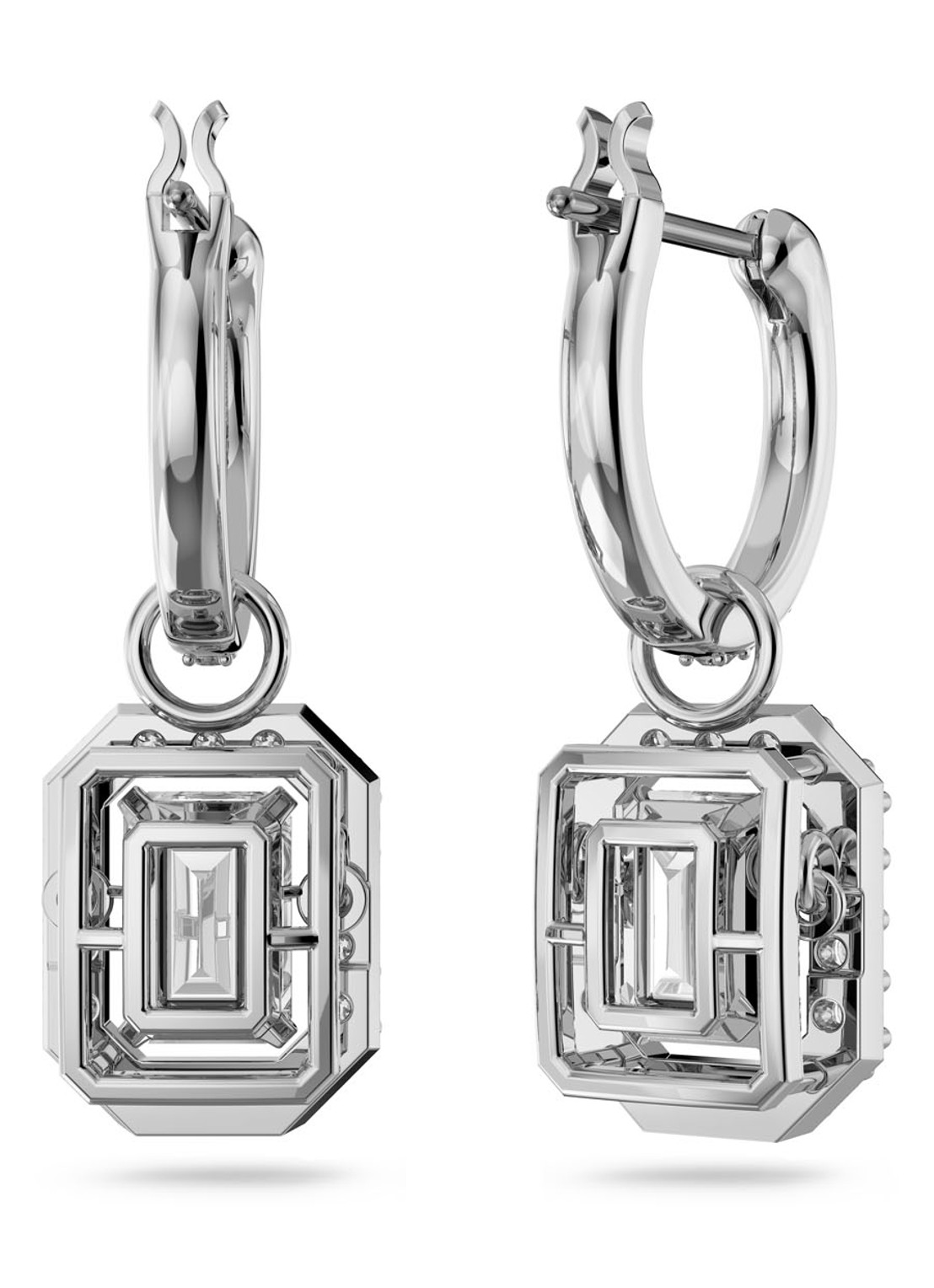 Swarovski Millenia oorringen met kristal - detail 2 zilver