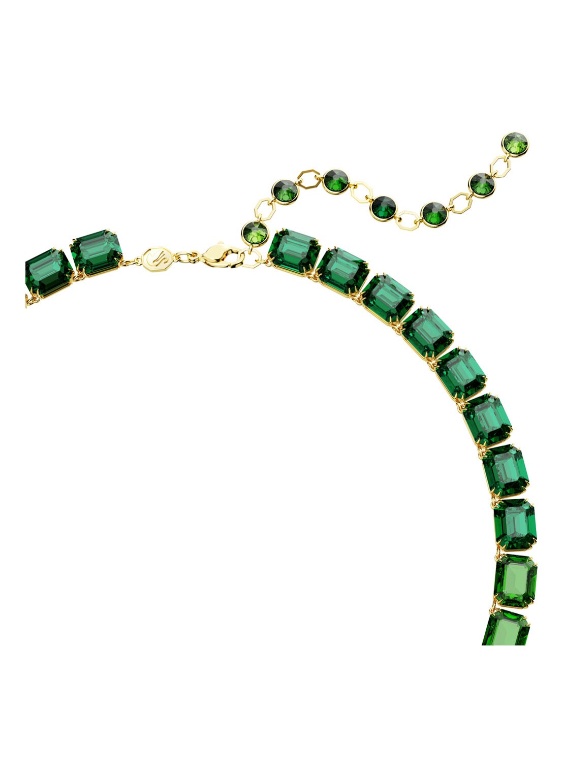 Swarovski Millenia statementketting verguld - detail groen