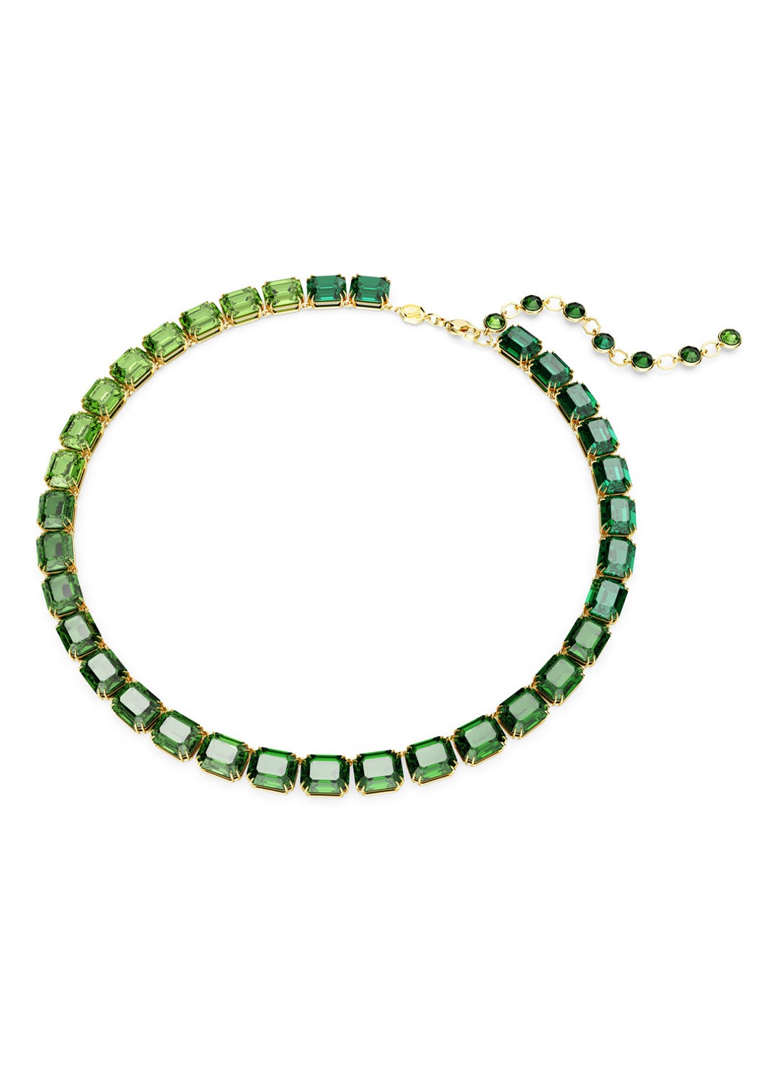 Swarovski Millenia statementketting verguld - voorkant 4 groen